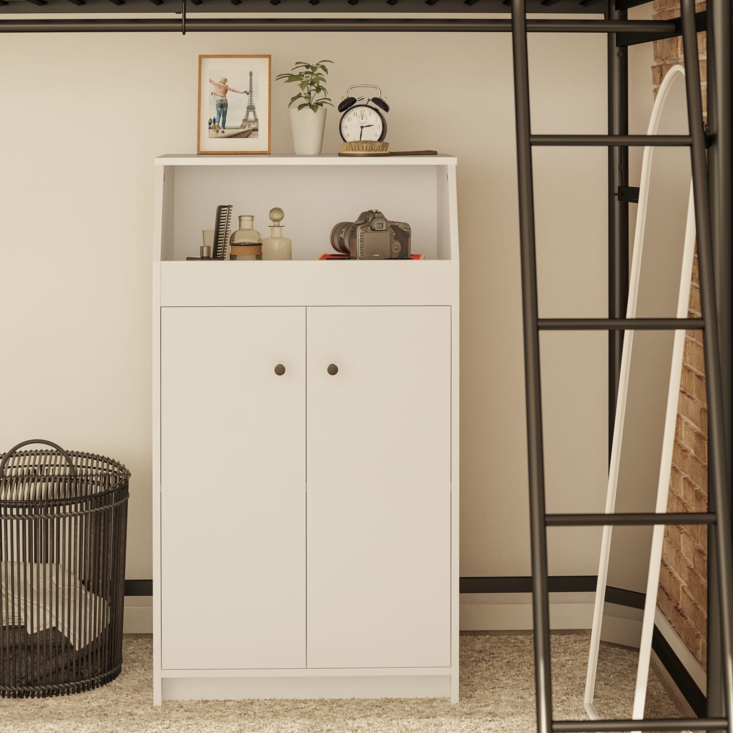 Ameriwood Home The Loft 24inW 2-Door Storage Tower, White - Image 6