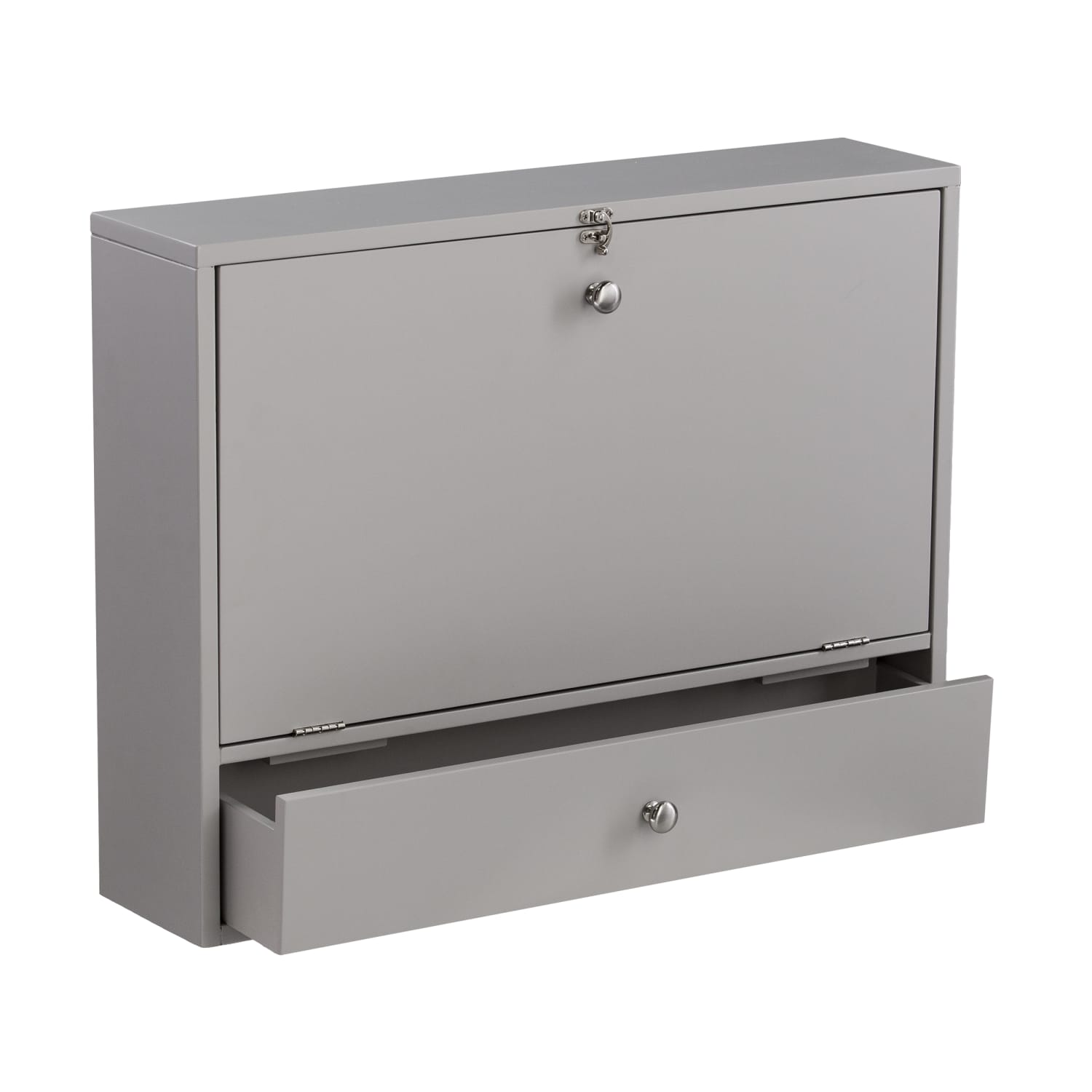 SEI Furniture Wall-Mount 26inW Writing Desk With Storage, Gray - Image 4