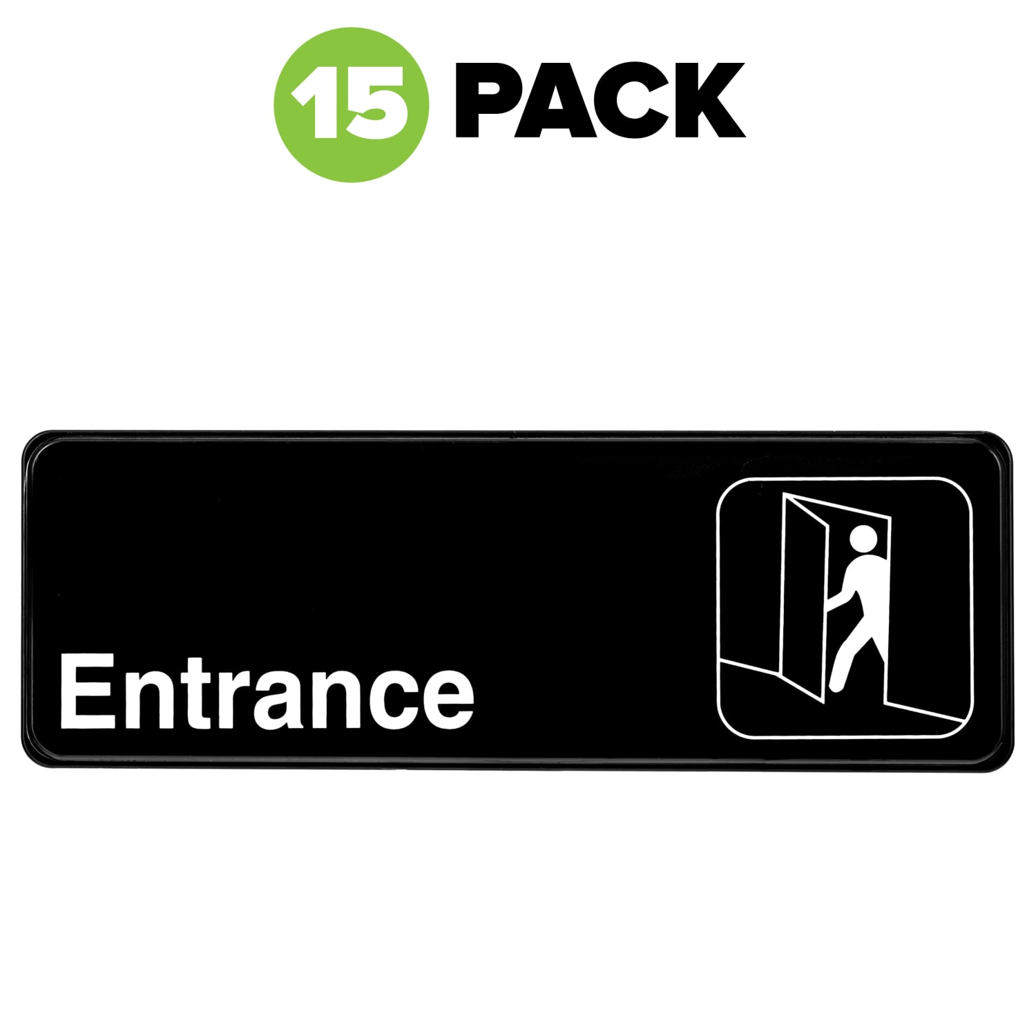 Alpine Entrance Signs, 3in x 9in, Black, Pack Of 15 Signs - Image 3