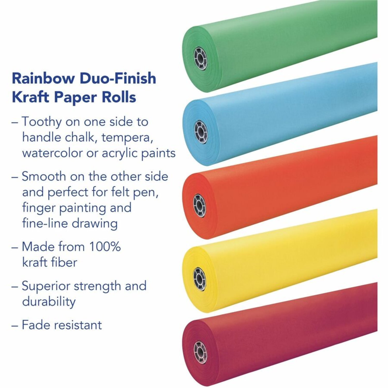 Pacon Rainbow Duo-Finish Kraft Paper Roll, 36in x 1000ft, Yellow - Image 4