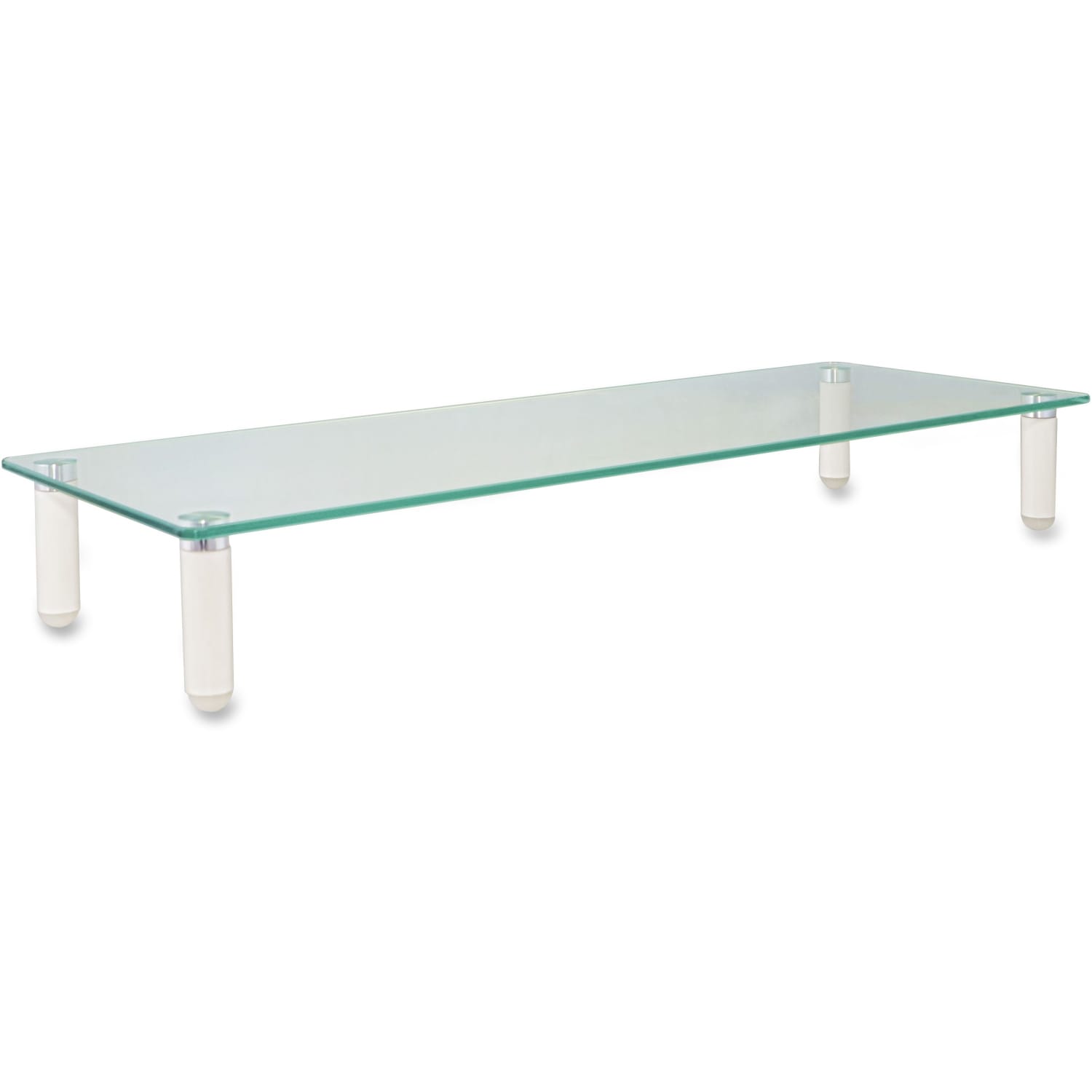 Kantek Glass Monitor Riser, 3 1/4inH x 22inW x 8 1/4inD, White - Image 5