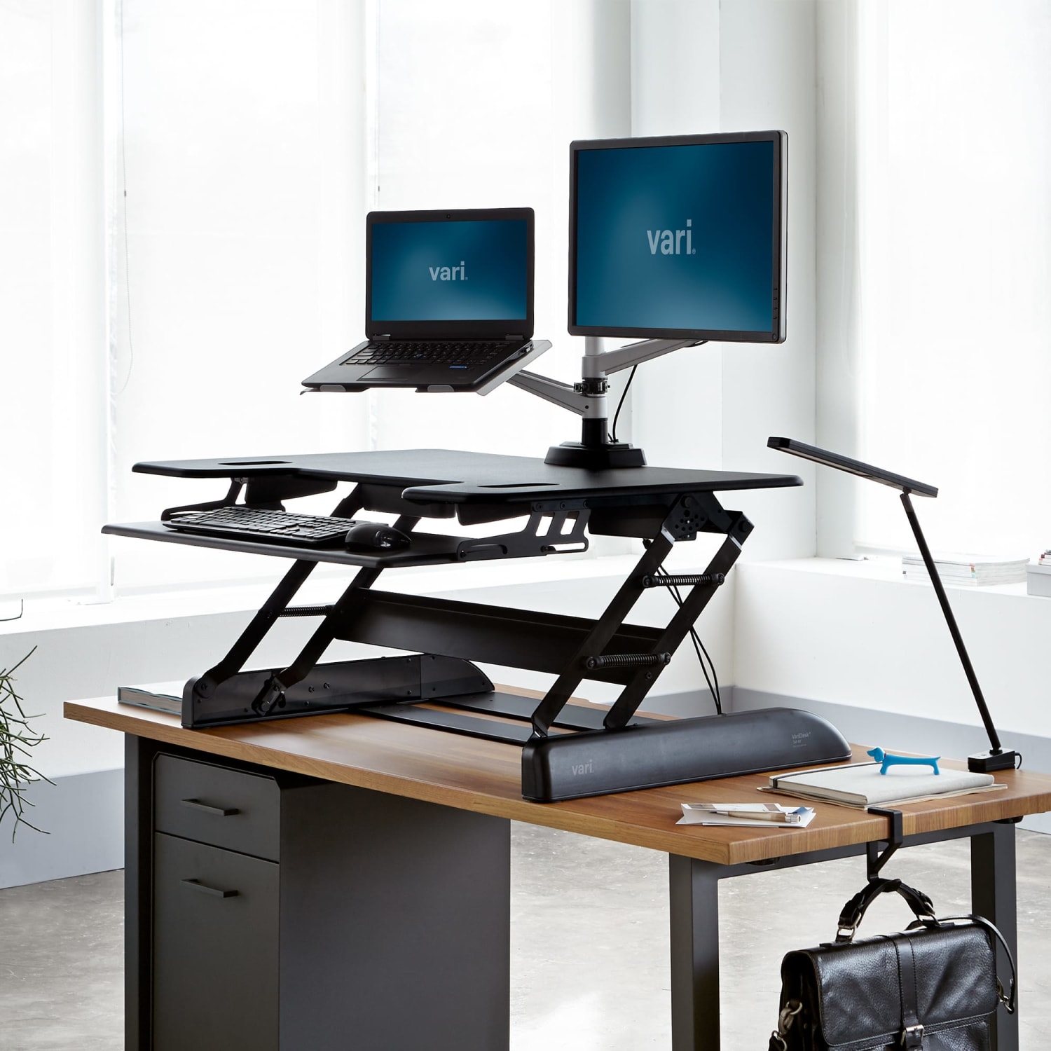 VARI VariDesk Tall Standing Desk Riser, 40inW, Black - Image 5