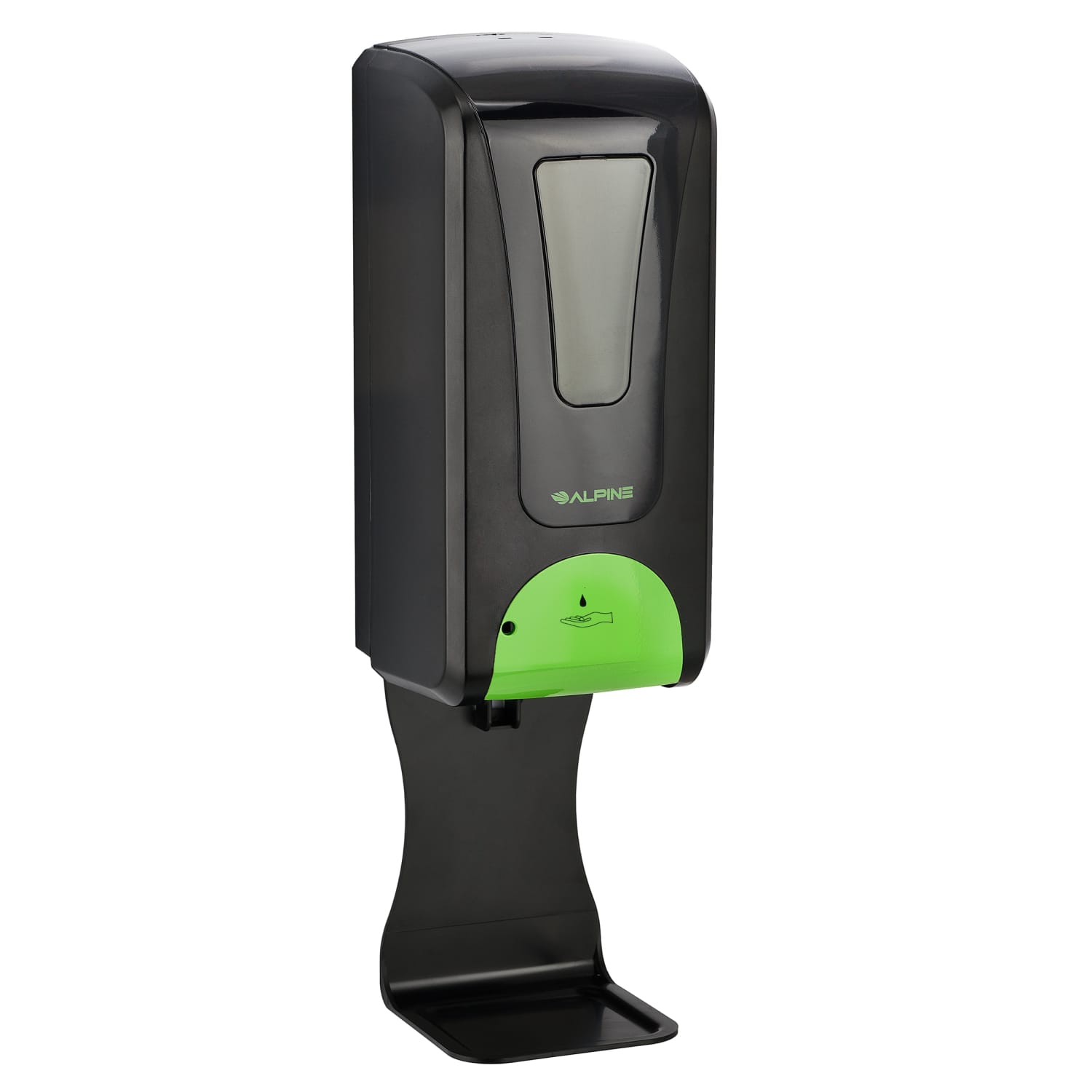 Alpine Industries 1200 mL Wall Mount Automatic Gel Hand Sanitizer Dispensers With Floor Stands, Black, Pack Of 2 Dispensers - Image 5