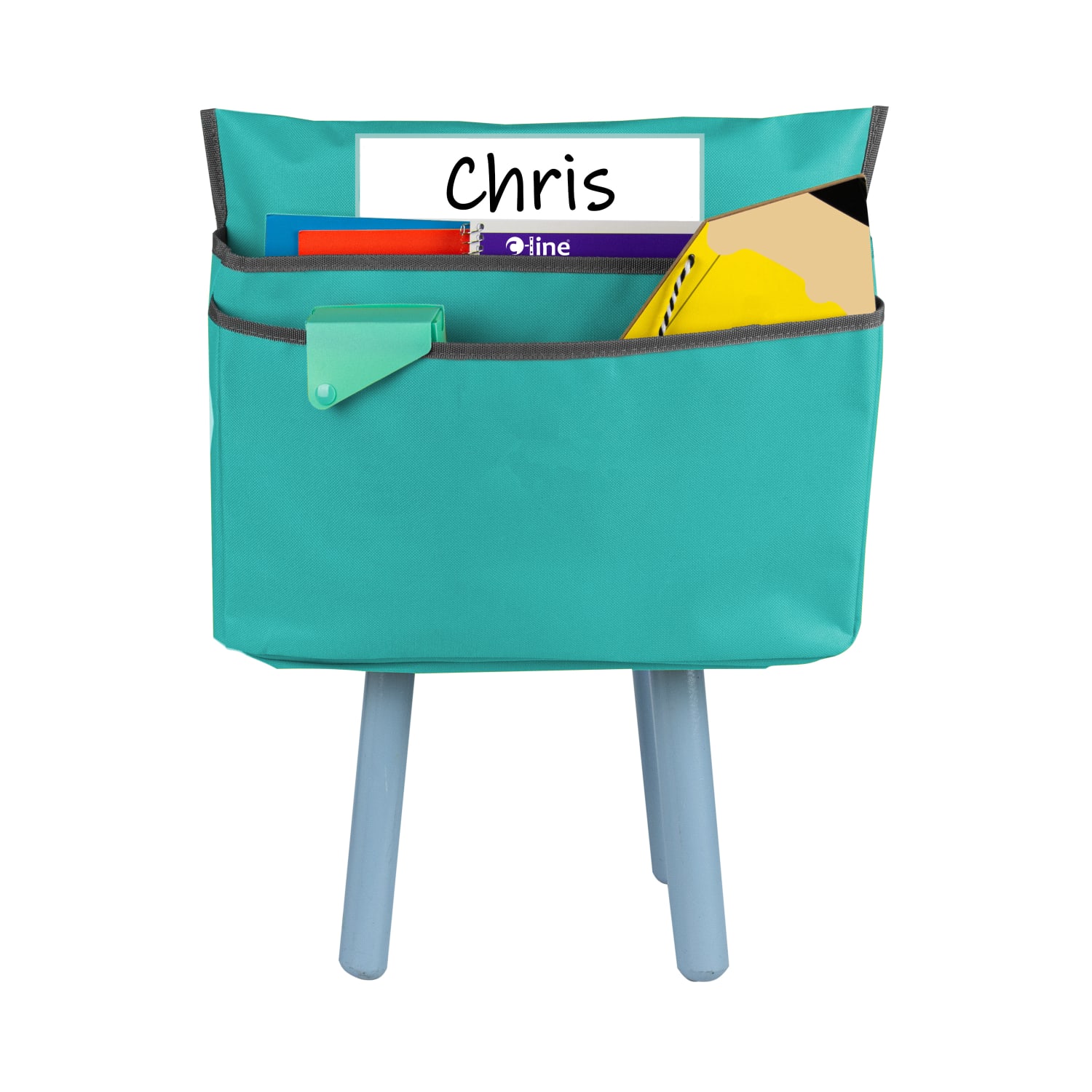 C-Line Canvas Chair Cubbie, 13-1/4inH x 14inW x 2inD, Green - Image 3