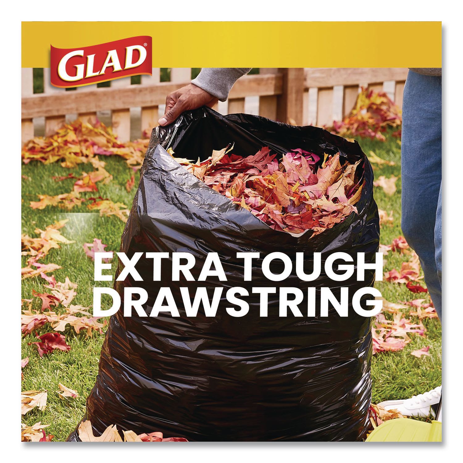 Glad Guaranteed Strong Large Drawstring Trash Bags, Three-Ply, 30 gal, 1.05 mil, 30 x 33, Black, 28/Box - Image 6