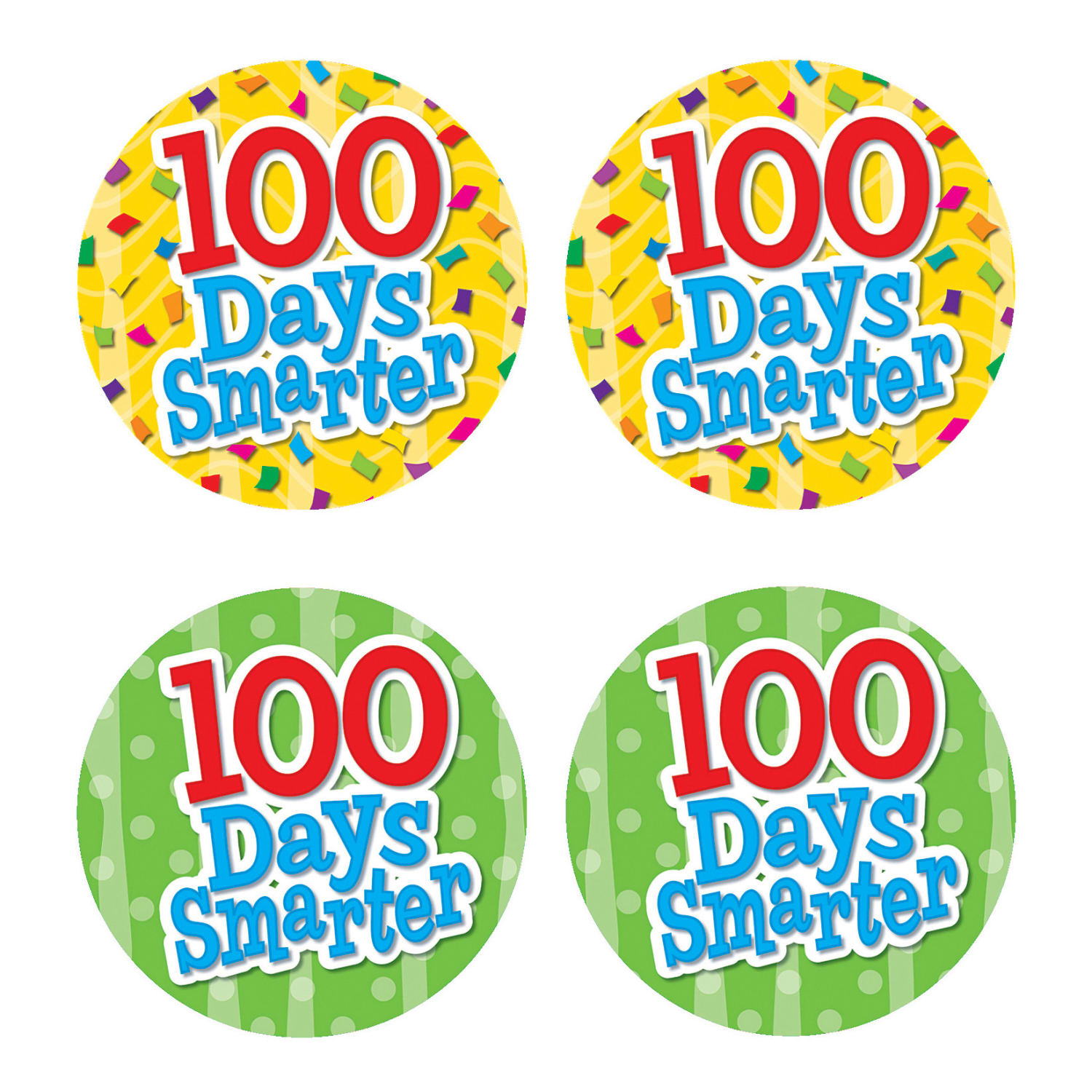 Teacher Created Resources Wear "Em Badges, 100 Days Smarter, 32 Per Pack, Set Of 6 Packs - Image 3