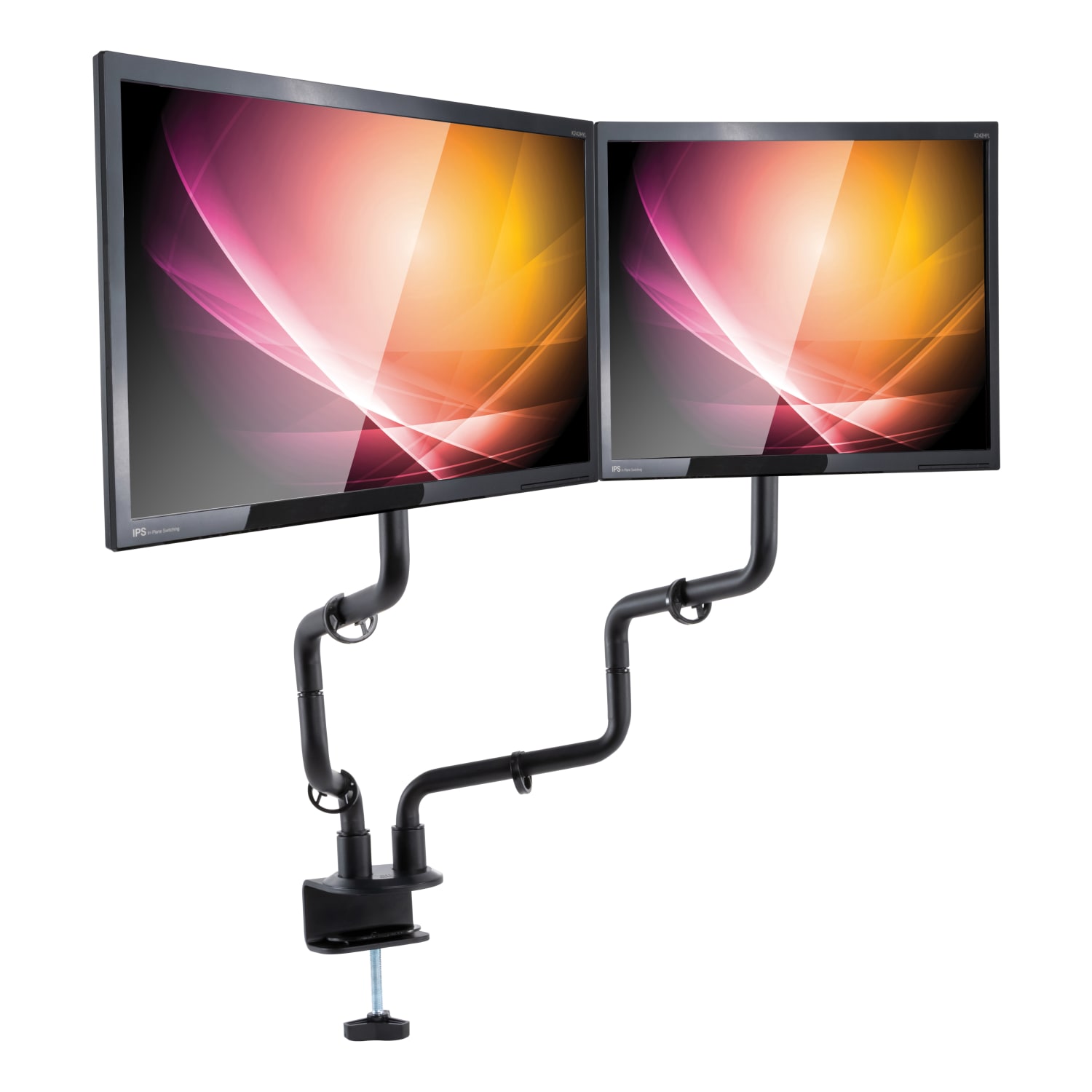Allsop Dual-Monitor Arm for up to 32in Monitors, 24-1/2in to 18-1/2inH x 33inW x 19inD, Black - Image 3