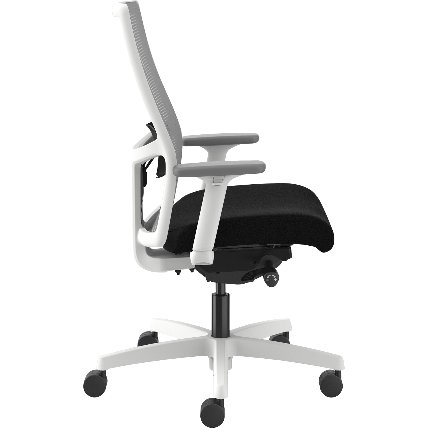 HON Ignition Mid-back Task Chair - Black Seat Color - Fog Back Color - Mesh Back Material - Designer White Frame Color - Mid Back - 1 Each - Image 4