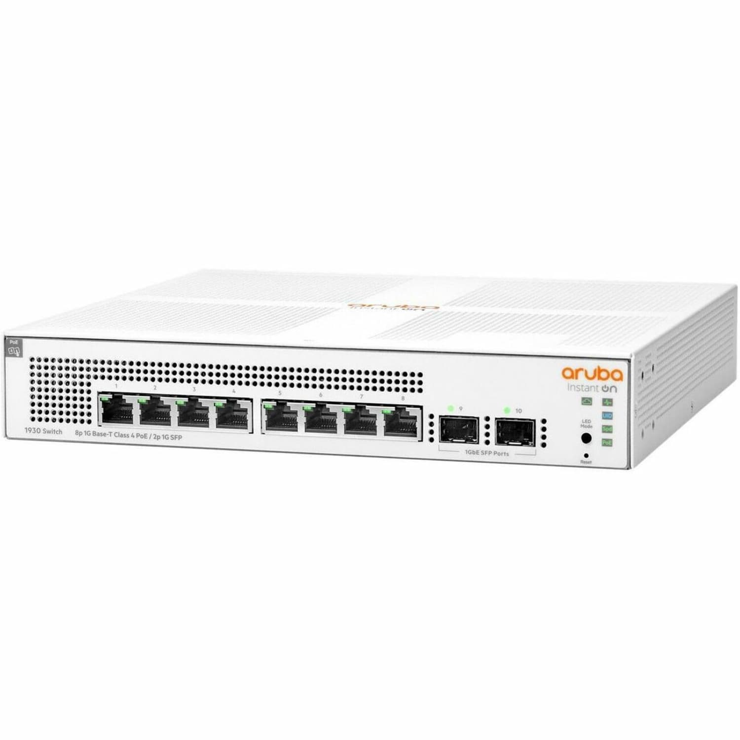 HPE Networking Instant On 1930 8G Class4 PoE 2SFP 124W Switch - Switch - L2+ - managed - 8x 10/100/1000 (PoE+) + 2x Gigabit SFP - JL681A
