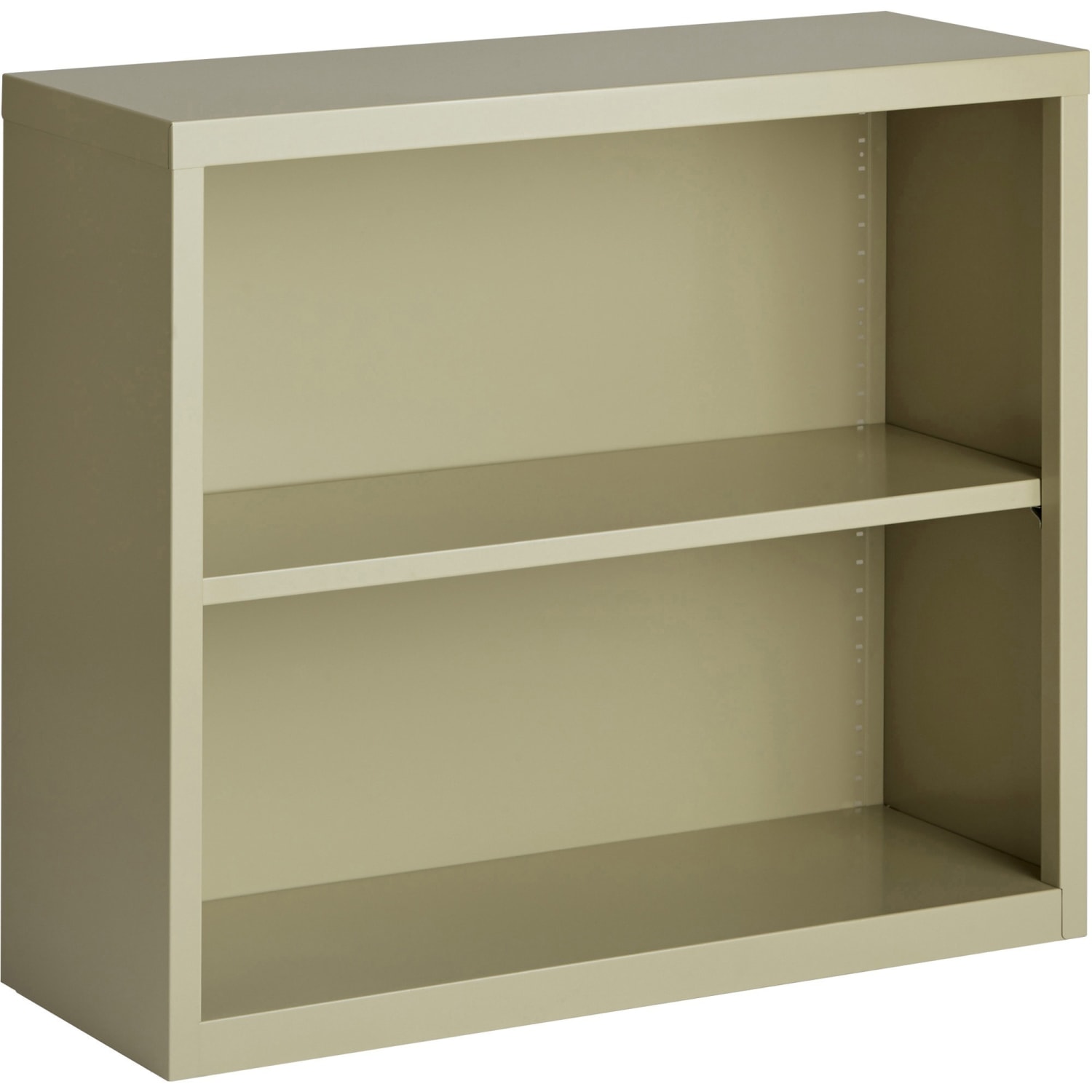 Lorell Fortress Series Steel Modular Shelving Bookcase, 2-Shelf, 30inH x 34-1/2inW x 13inD, Putty - Image 3
