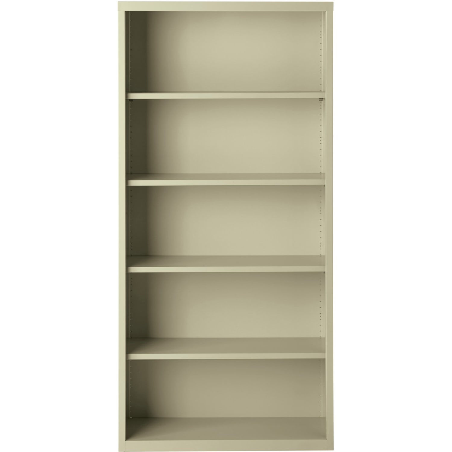 Lorell Fortress Series Steel Modular Shelving Bookcase, 5-Shelf, 72inH x 34-1/2inW x 13inD, Putty - Image 3