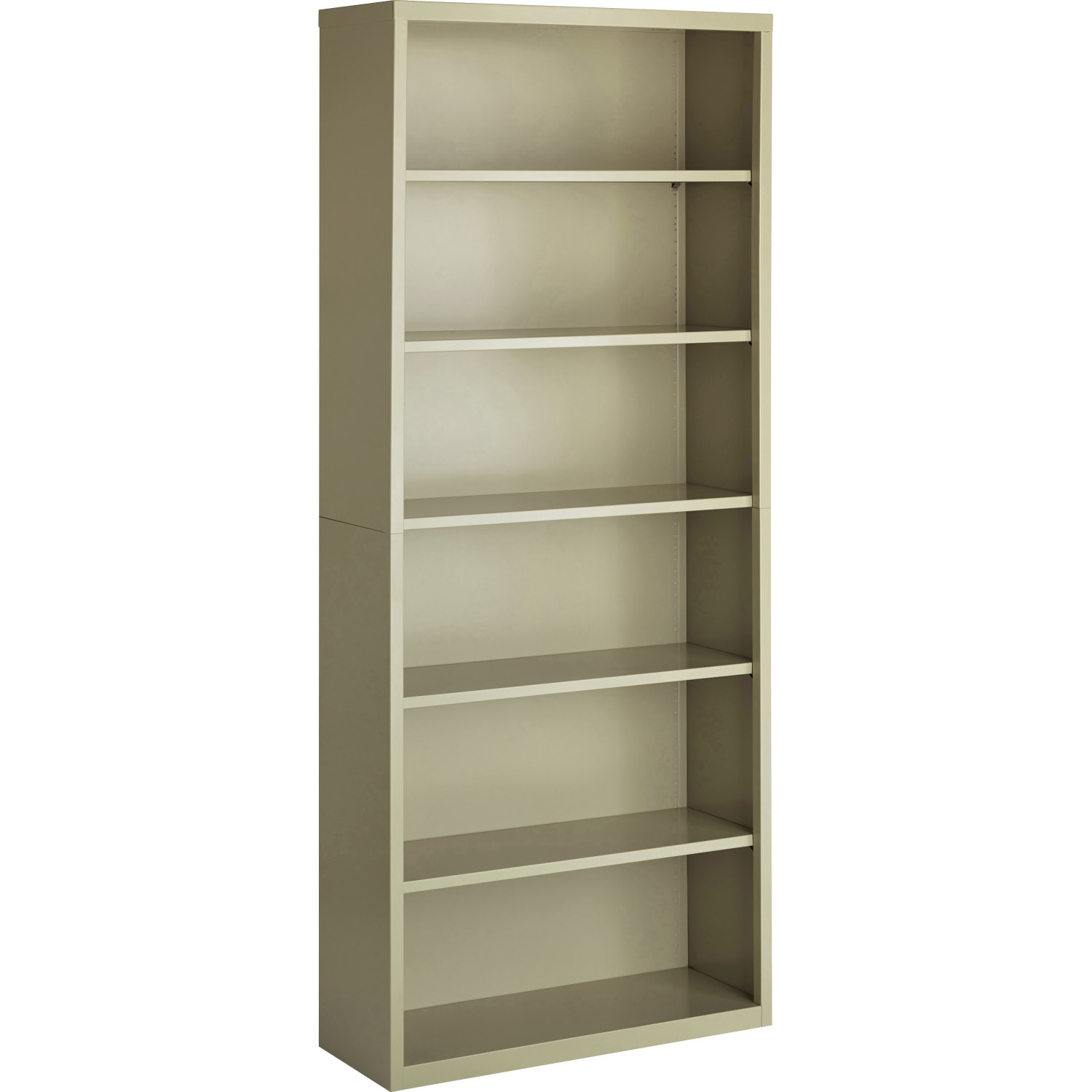 Lorell Fortress Series Steel Modular Shelving Bookcase, 6-Shelf, 82inH x 34-1/2inW x 13inD, Putty - Image 6