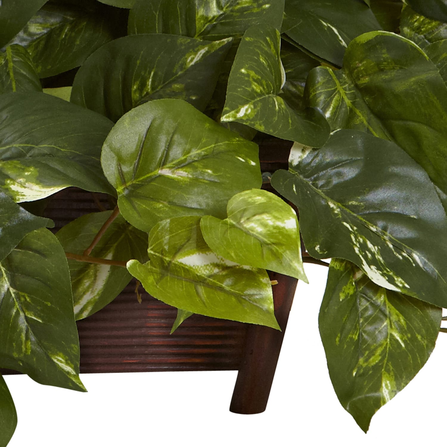 Nearly Natural Pothos 16inH Artificial Plant With Rectangle Decorative Planter, 16inH x 36inW x 14inD, Green - Image 4