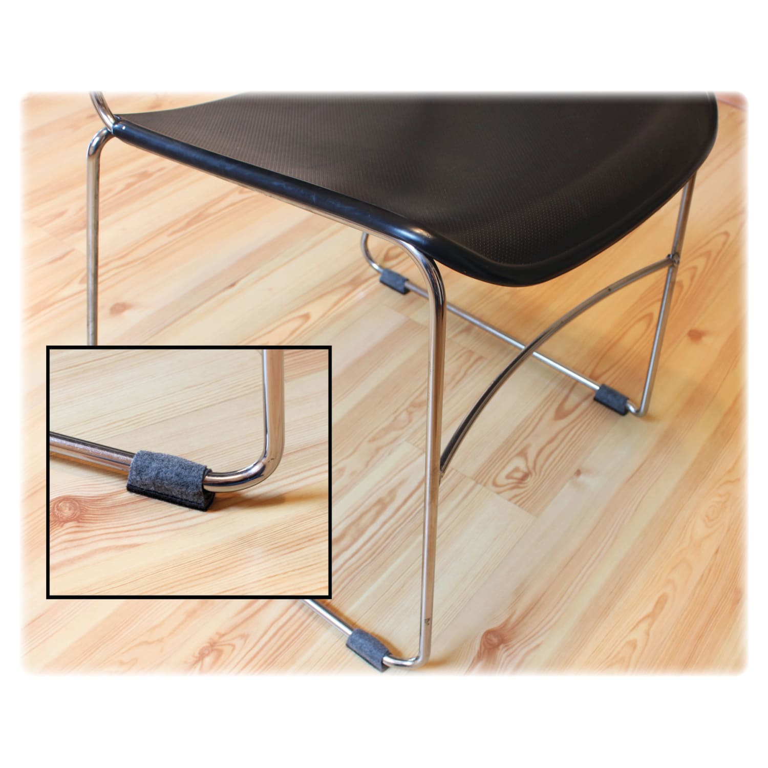 Lorell Wraparound Hard Floor Savers, 1 1/2, Gray, Set Of 16 - Image 4