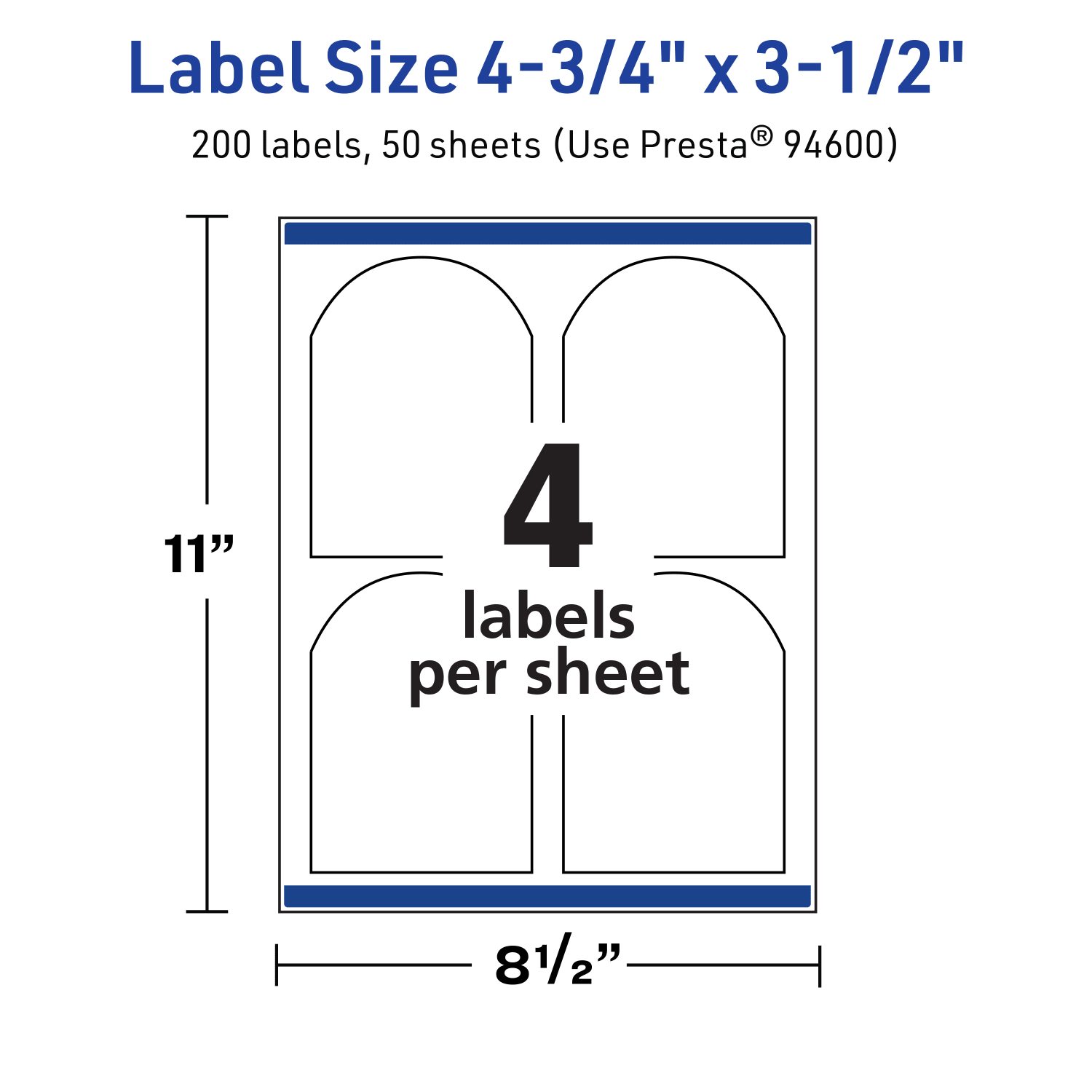 Avery Print-To-The-Edge TrueBlock Labels With Sure Feed, 94600-TWMP50, Arched, 4-3/4in x 3-1/2in, Matte White, Pack Of 200 - Image 6