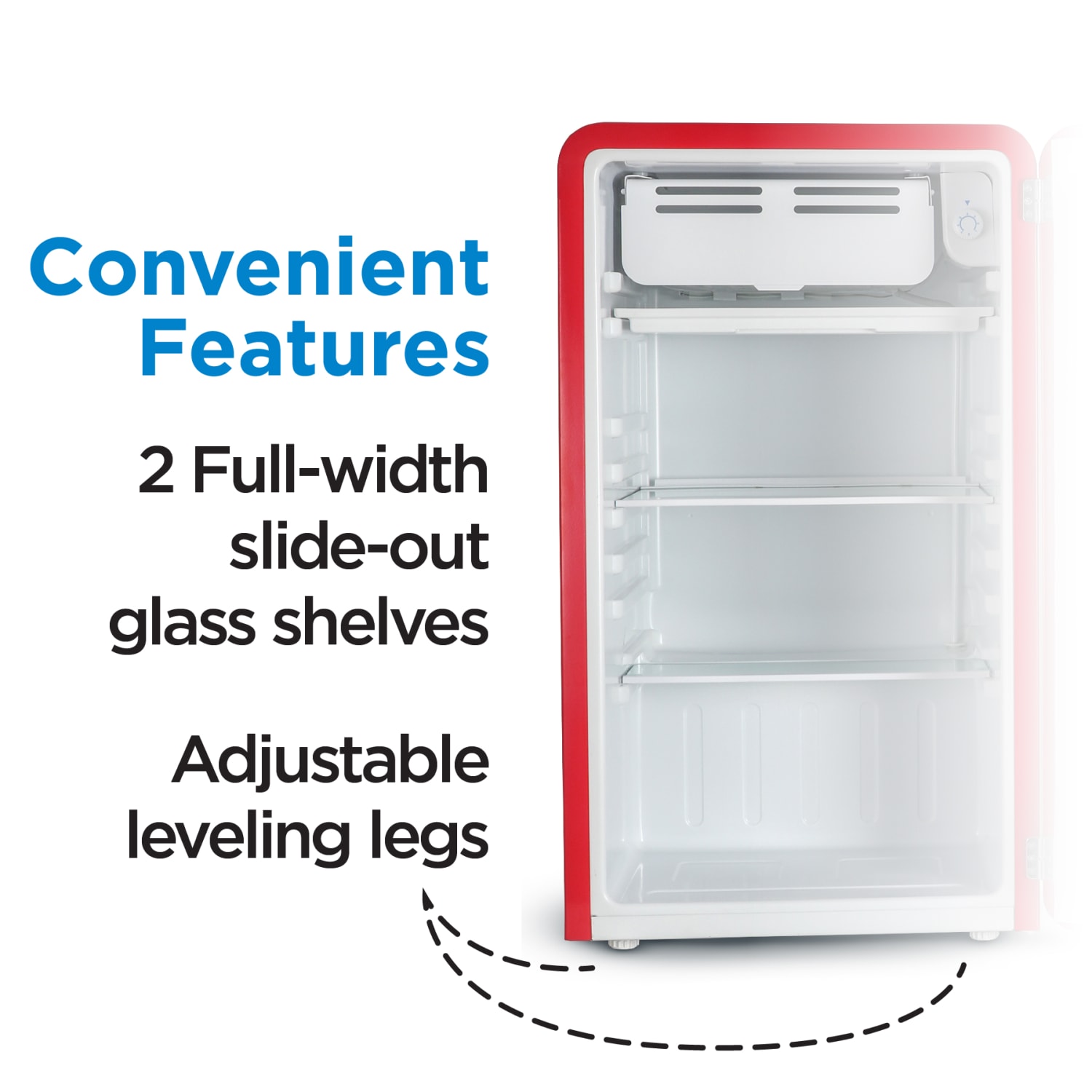 Commercial Cool Retro 3.2 Cu. Ft. Refrigerator With Freezer, Red - Image 6