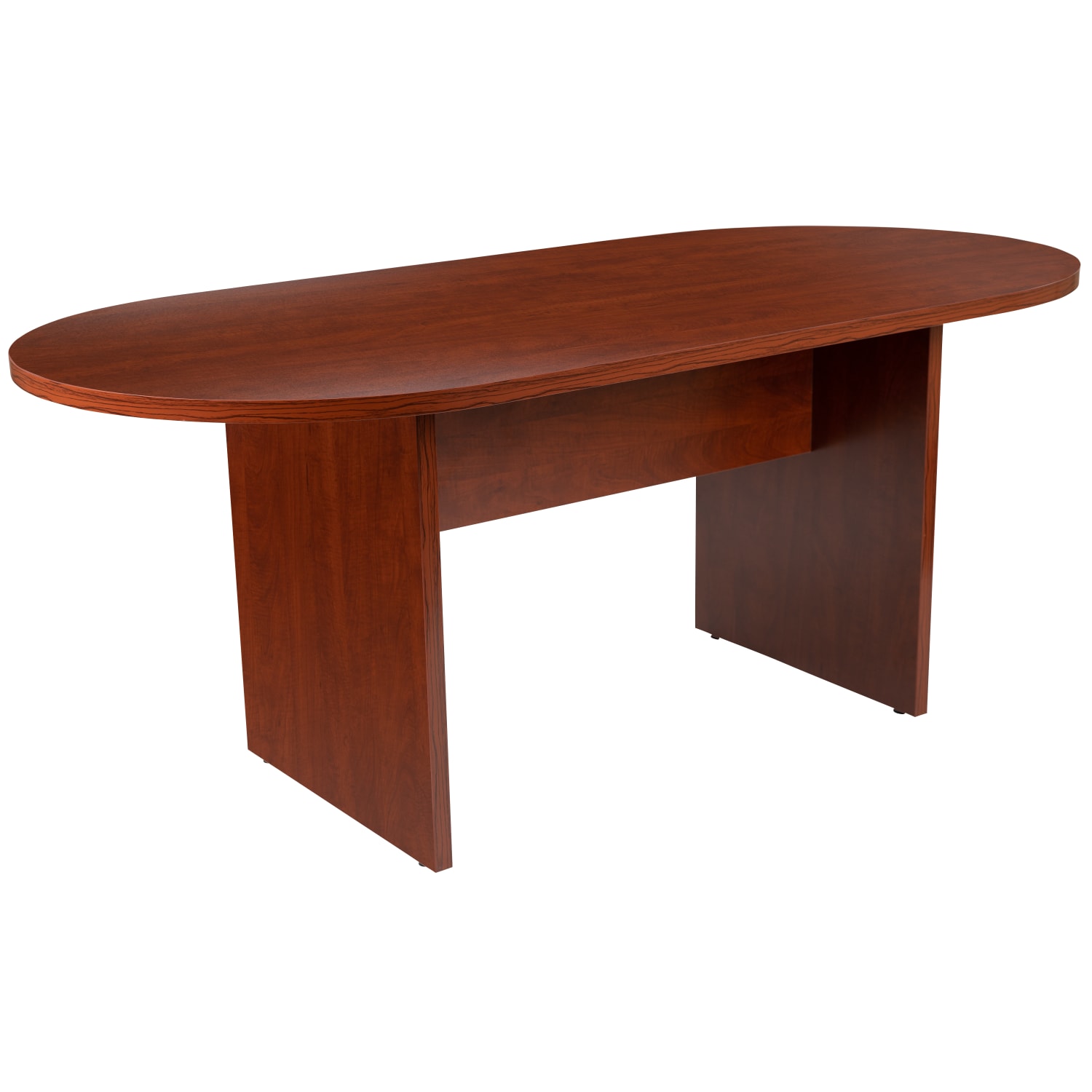 Flash Furniture Classic Oval Conference Table, 29-1/2inH x 35inW x 72inD, Cherry - Image 3