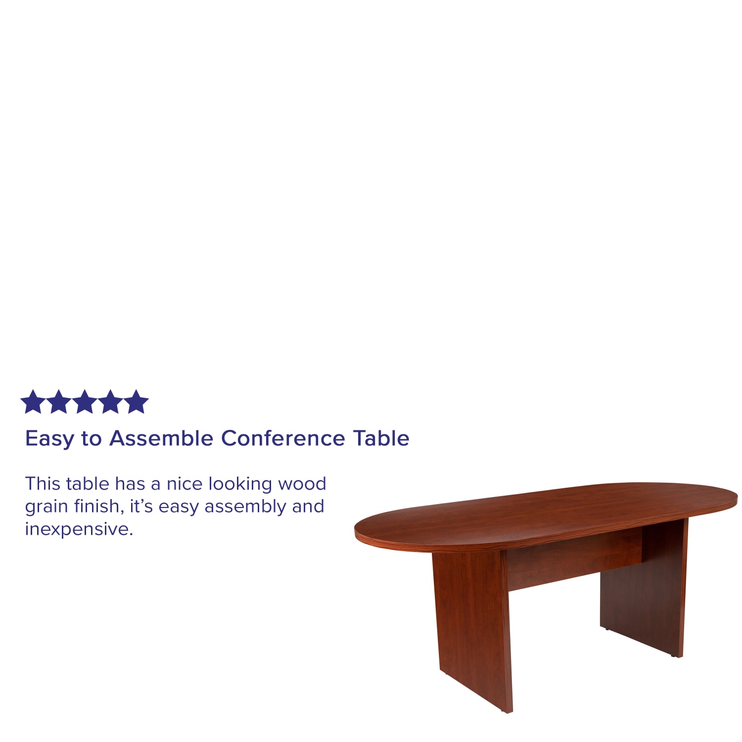 Flash Furniture Classic Oval Conference Table, 29-1/2inH x 35inW x 72inD, Cherry - Image 5