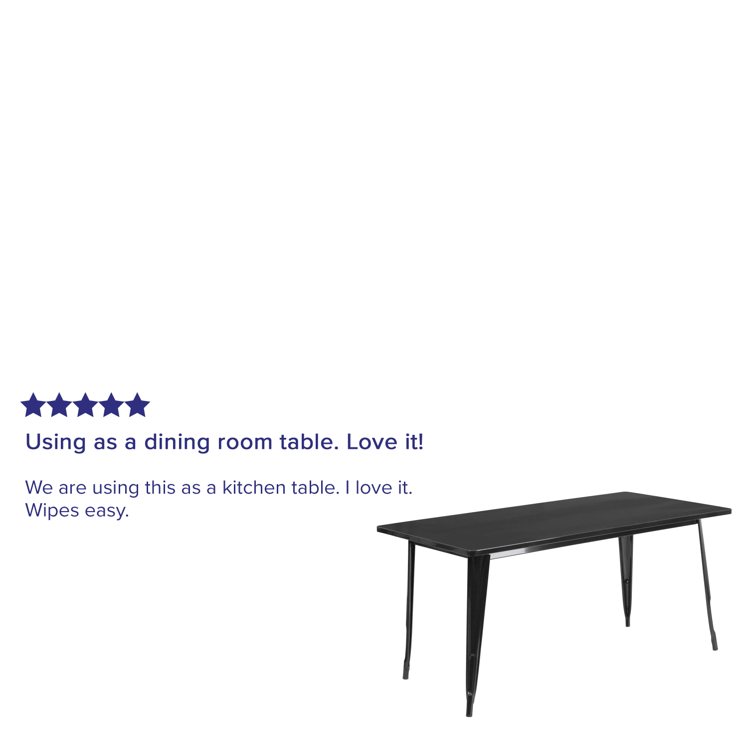 Flash Furniture Commercial Grade Indoor/Outdoor Metal Table, 29-1/2inH x 31-1/2inW x 63inD, Black - Image 5