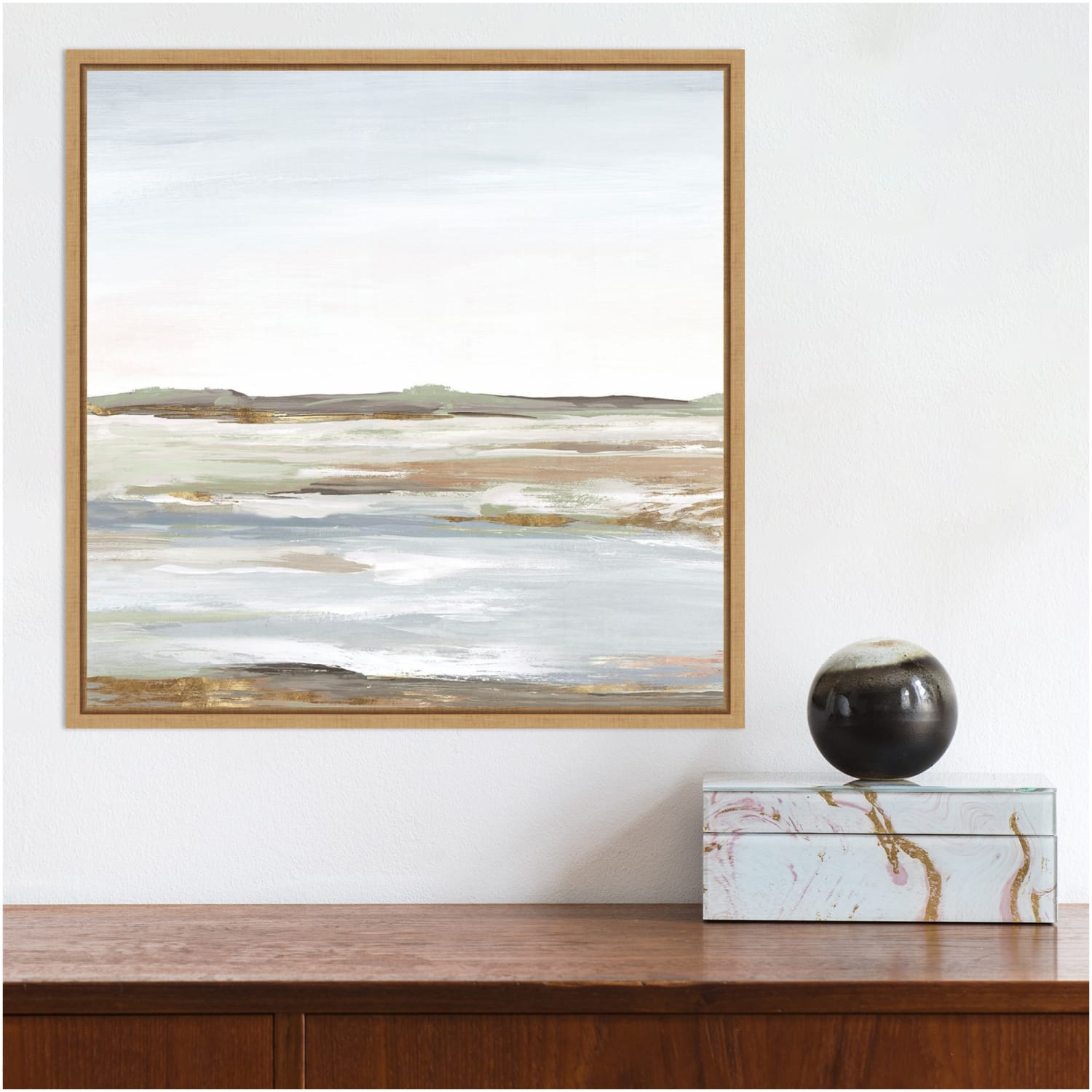 Amanti Art Vastness I Landscape by Eva Watts Framed Canvas Wall Art Print, 16inH x 16inW, Maple - Image 4