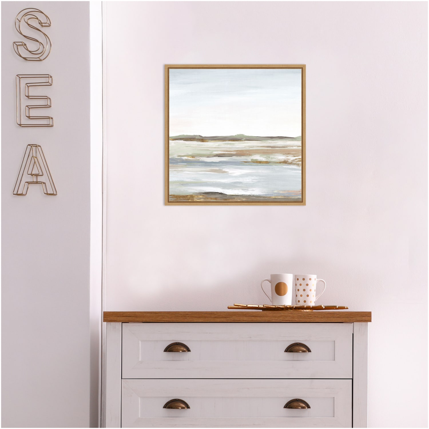 Amanti Art Vastness I Landscape by Eva Watts Framed Canvas Wall Art Print, 16inH x 16inW, Maple - Image 5