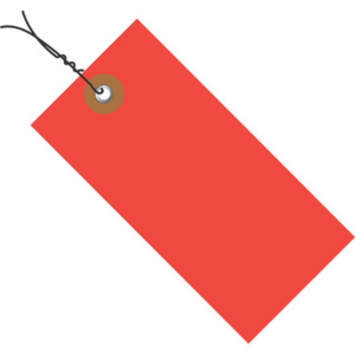 Tyvek Prewired Shipping Tags, #8, 6 1/4in x 3 1/8in, Red, Box Of 100