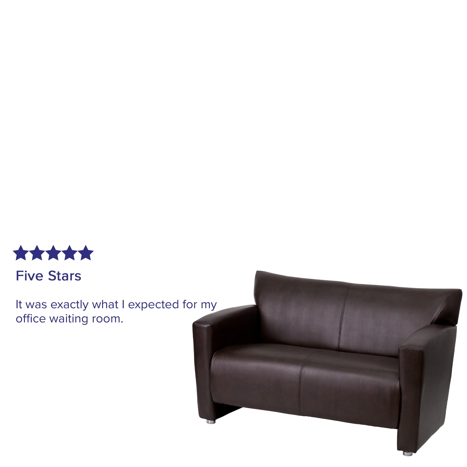Flash Furniture Hercules Majesty Series Leathersoft Loveseat with Extended Panel Arms, 31-1/4inH x 51inW x 30inD, Brown/Gray - Image 5