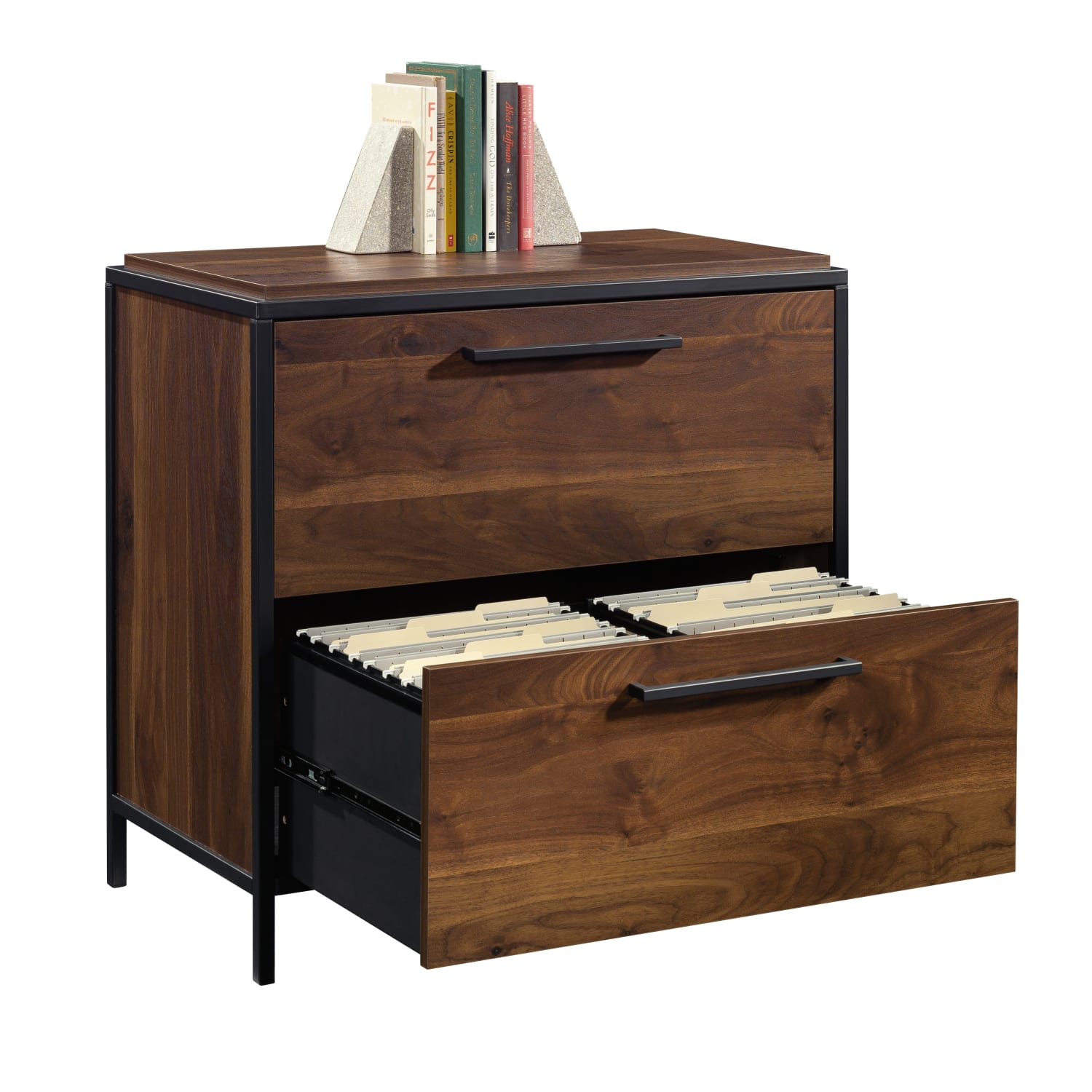 Sauder Nova Loft 30-1/4inW x 17-1/4inD Lateral 2-Drawer File Cabinet, Grand Walnut - Image 3