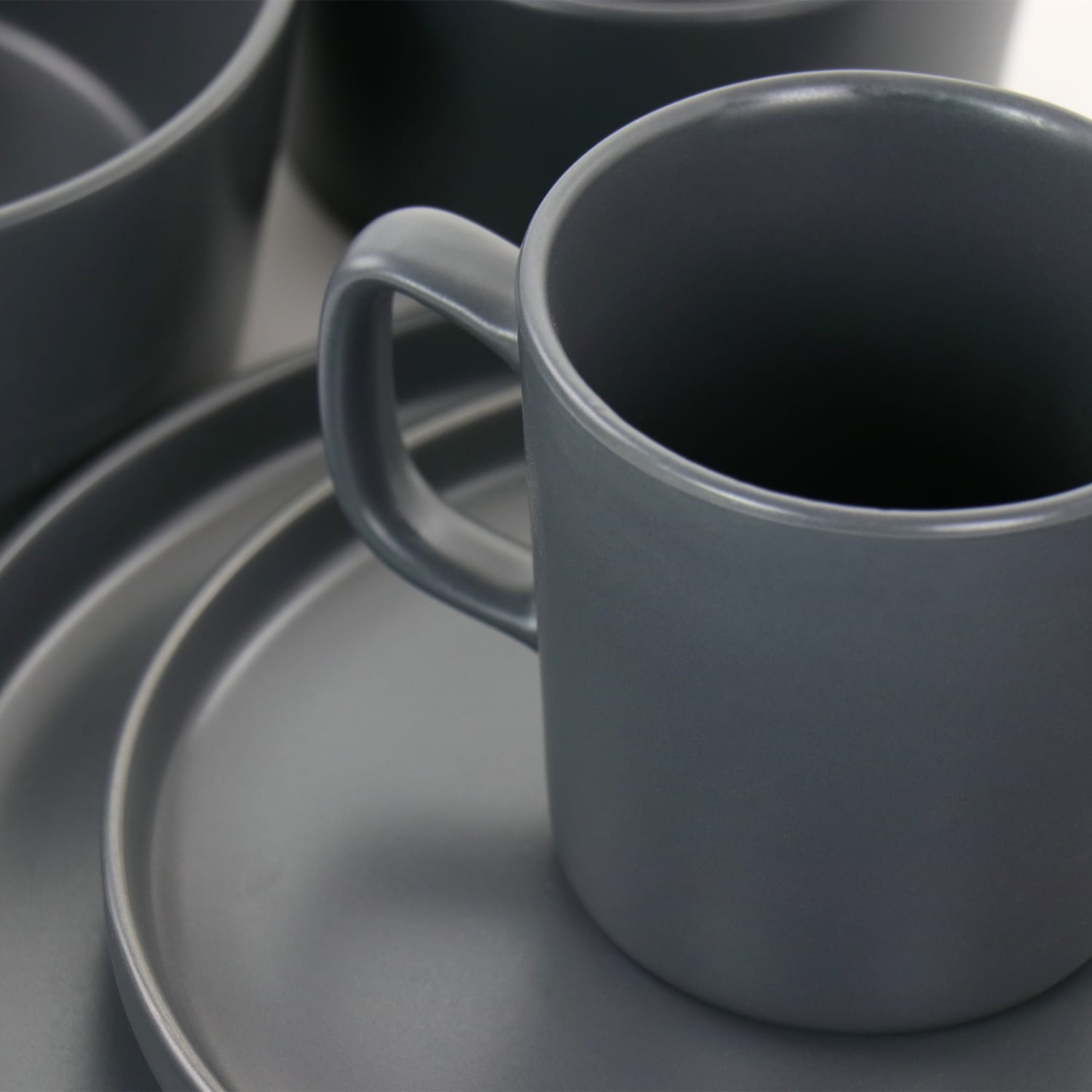 Elama Luxmatte 20-Piece Dinnerware Set, Dark Gray - Image 6