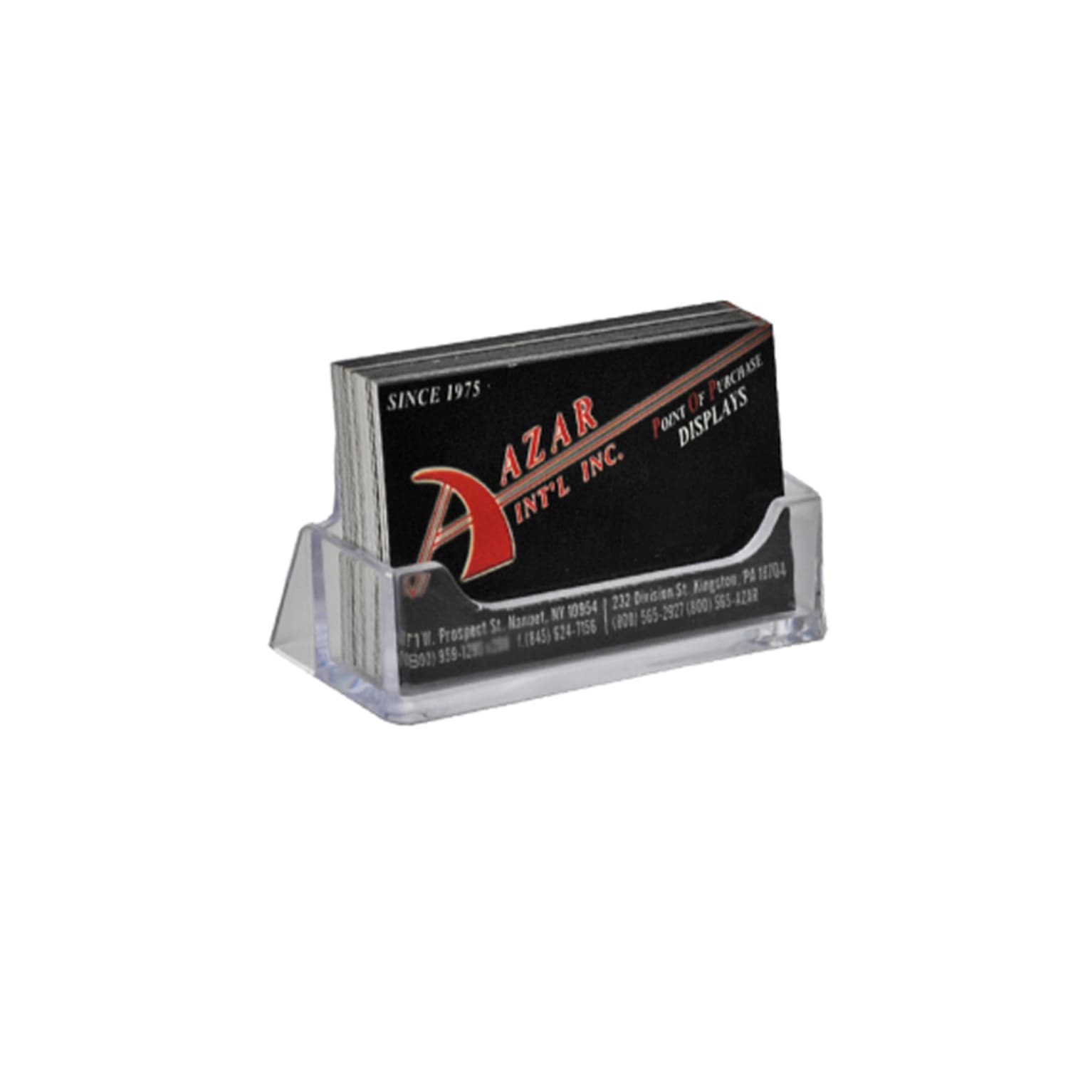 Azar Displays Business Card Holders, 2inH x 3-5/8inW x 1-1/2inD, Clear, Pack Of 2 Holders - Image 3