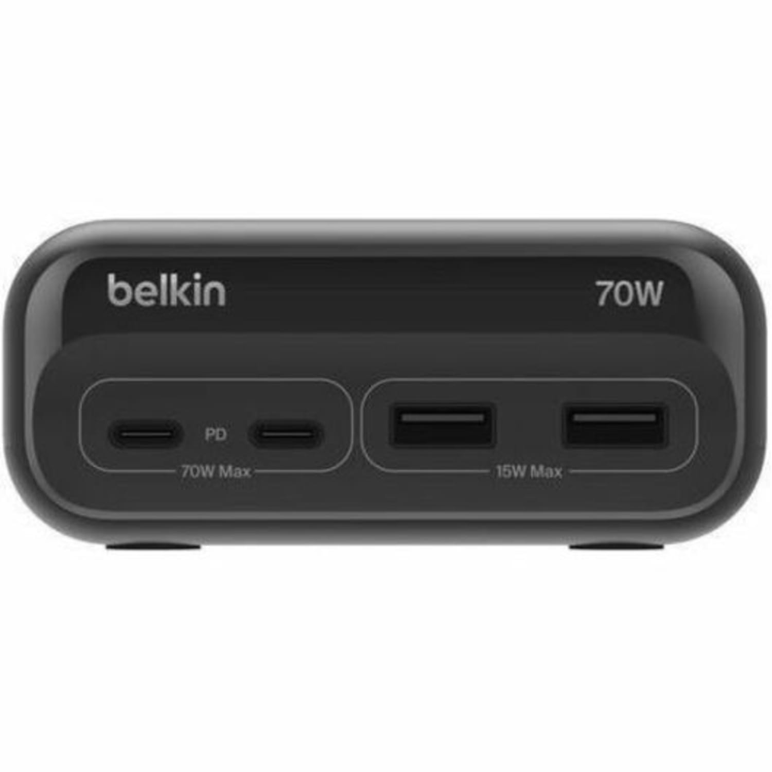 Belkin 3-Outlet Charging Station w/ 2x USB-A & 2x USB-C Ports 70W, 5ft/1.5m Cord, Straight Plug, Black, SRZ001TT5 - Image 6