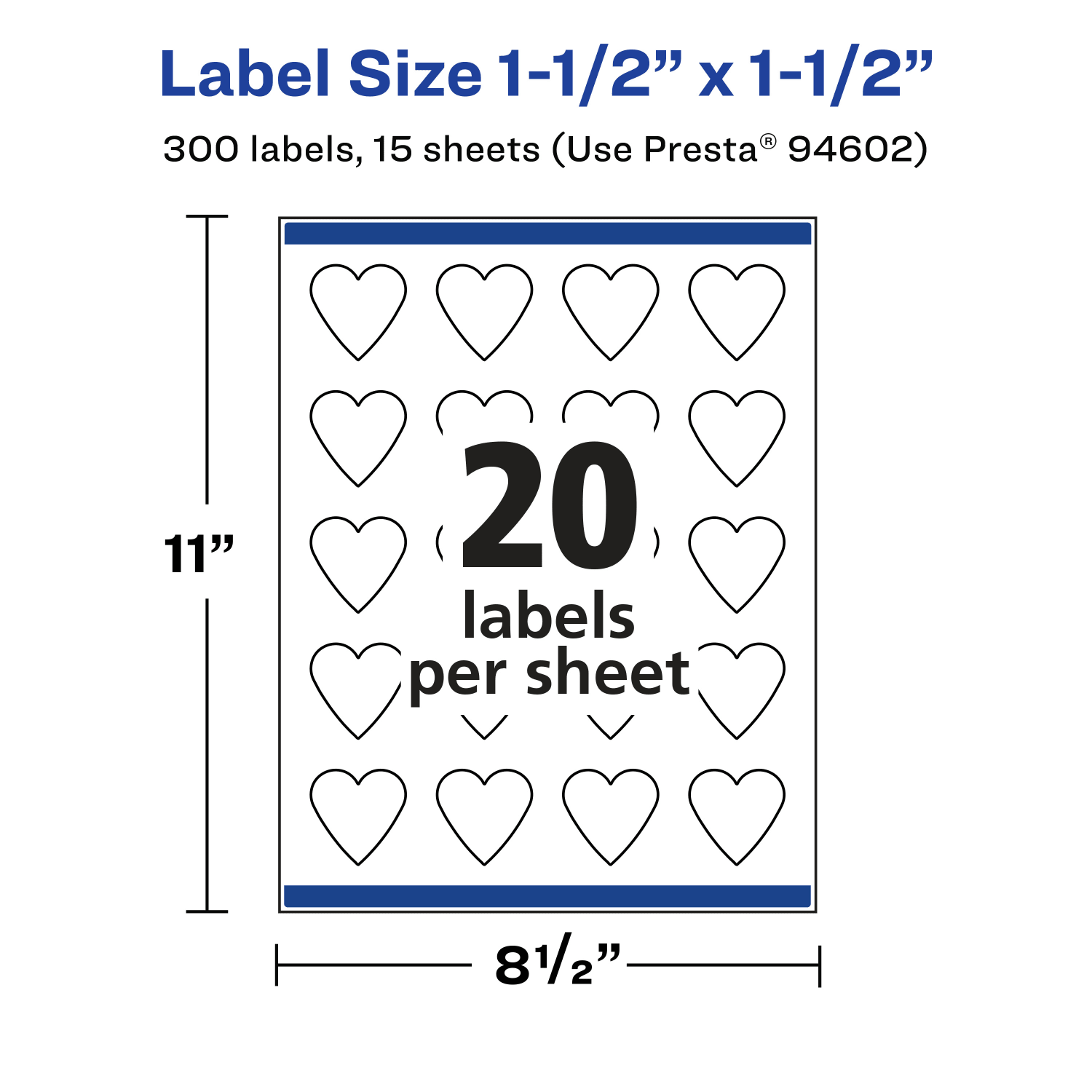 Avery Removable Labels With Sure Feed, 94602-RMP15, Heart, 1-1/2in x 1-1/2in, White, Pack Of 300 Labels - Image 6