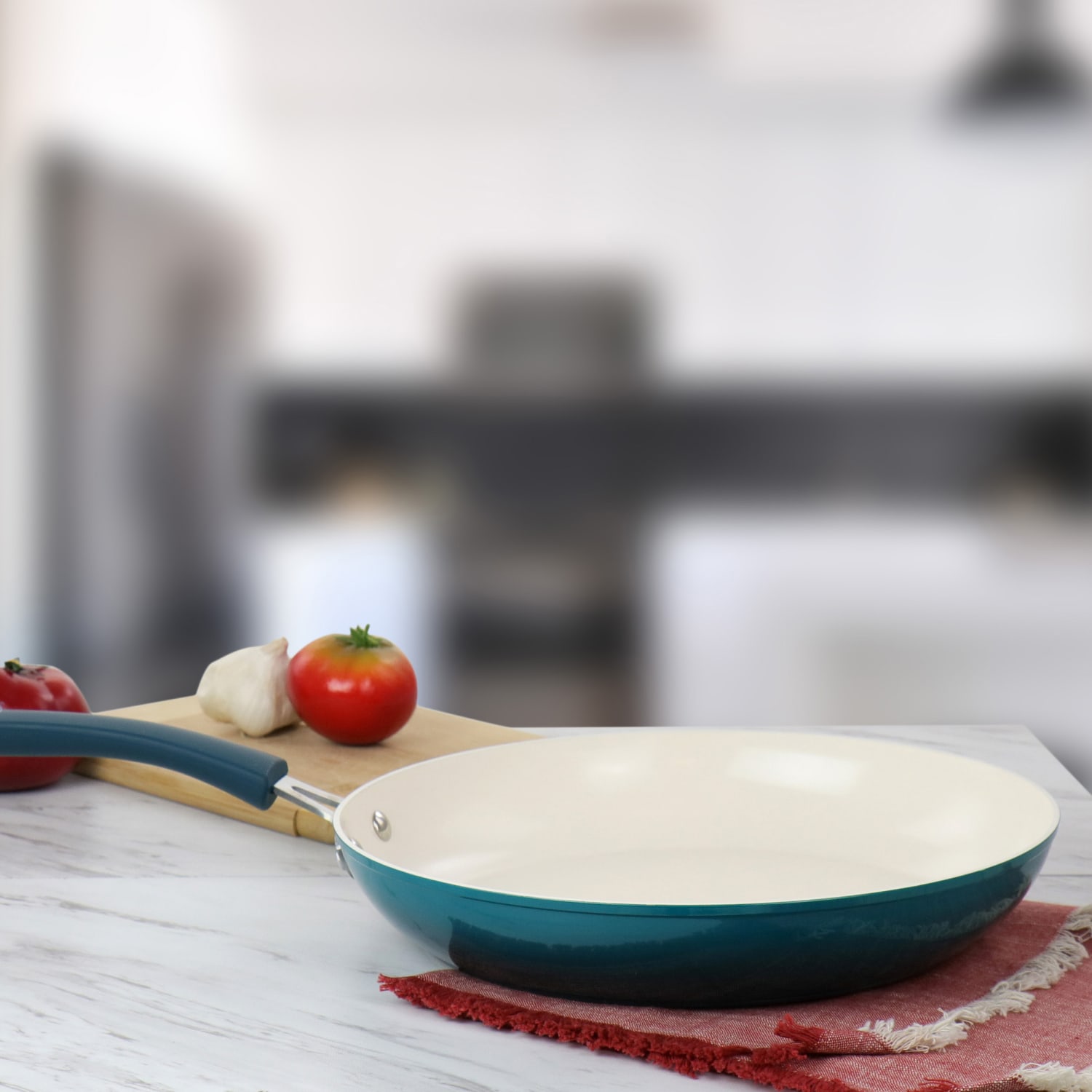 Oster Corbett Non-Stick Aluminum Frying Pan, 2-3/16inH x 12inW x 20inD, Turquoise - Image 4