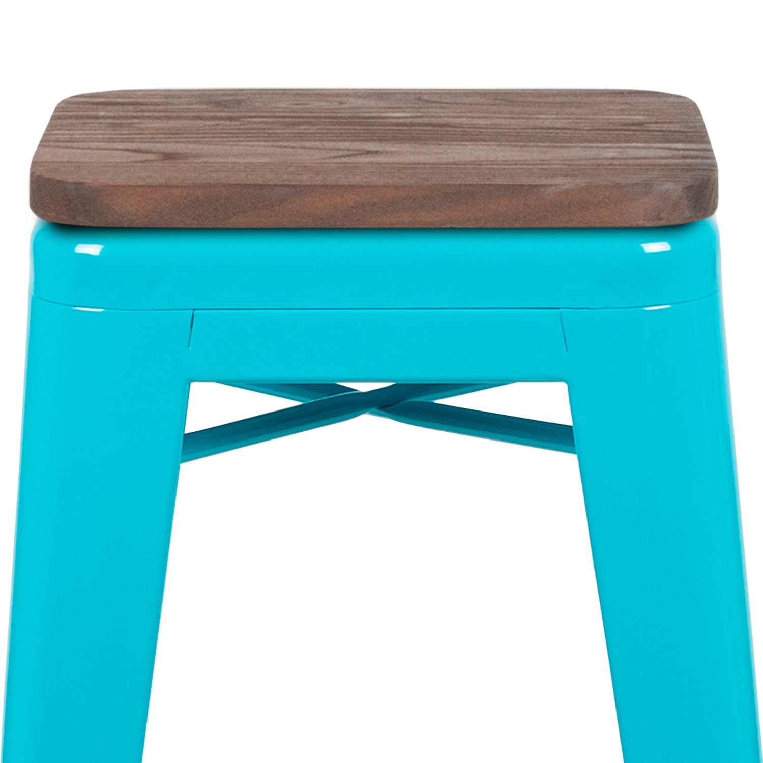 Flash Furniture 30in High Metal Indoor Bar Stool with Wood Seat Stackable Set of 4 Teal PopularChairscom Flash Furniture 30in High Metal Indoor Bar Stool with Wood Seat Stackable Set of 4 Teal PopularChairscom