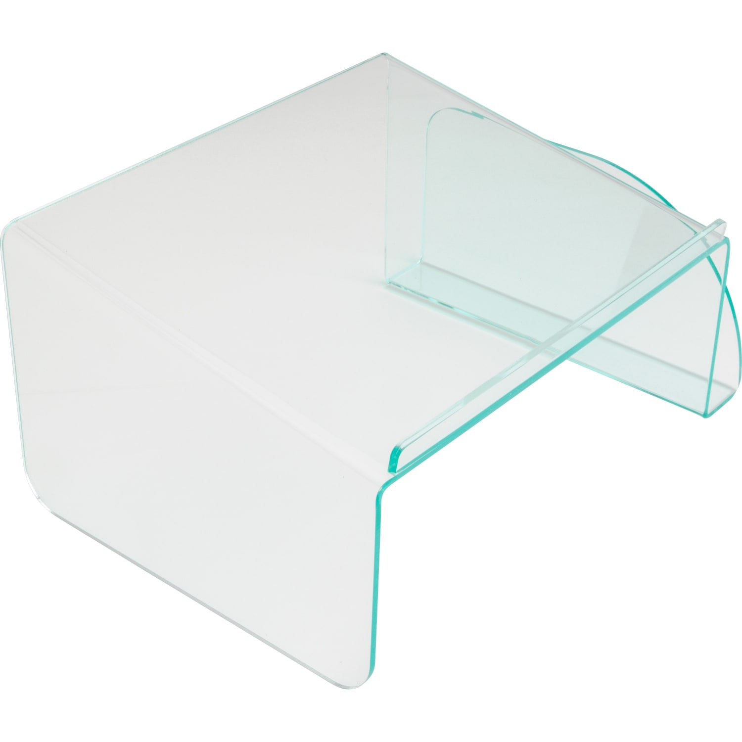 Lorell Acrylic Phone Stand, 11inW x 10inD x 5 1/2inH, Clear/Green Edge - Image 4