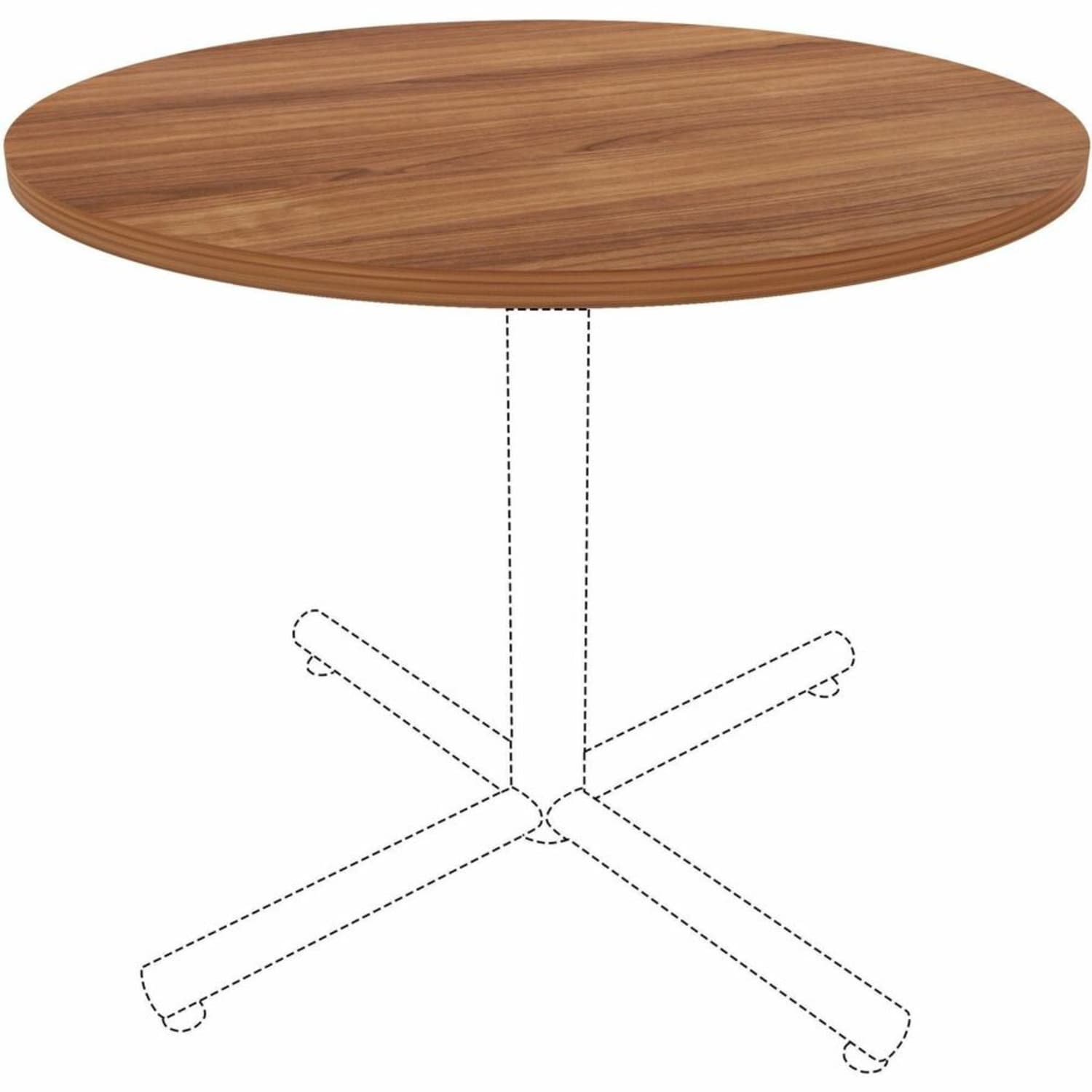 Lorell Hospitality/Conference Tabletop, x 36in Diameter, Walnut, 69960 - Image 4
