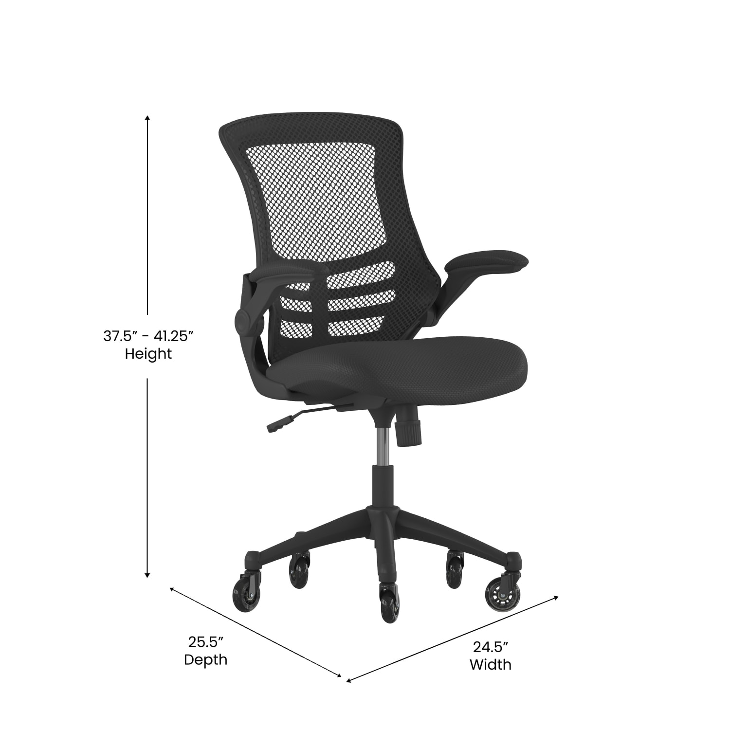 Flash Furniture Kelista Ergonomic Mesh Mid Back Swivel Task Chair Black PopularChairscom