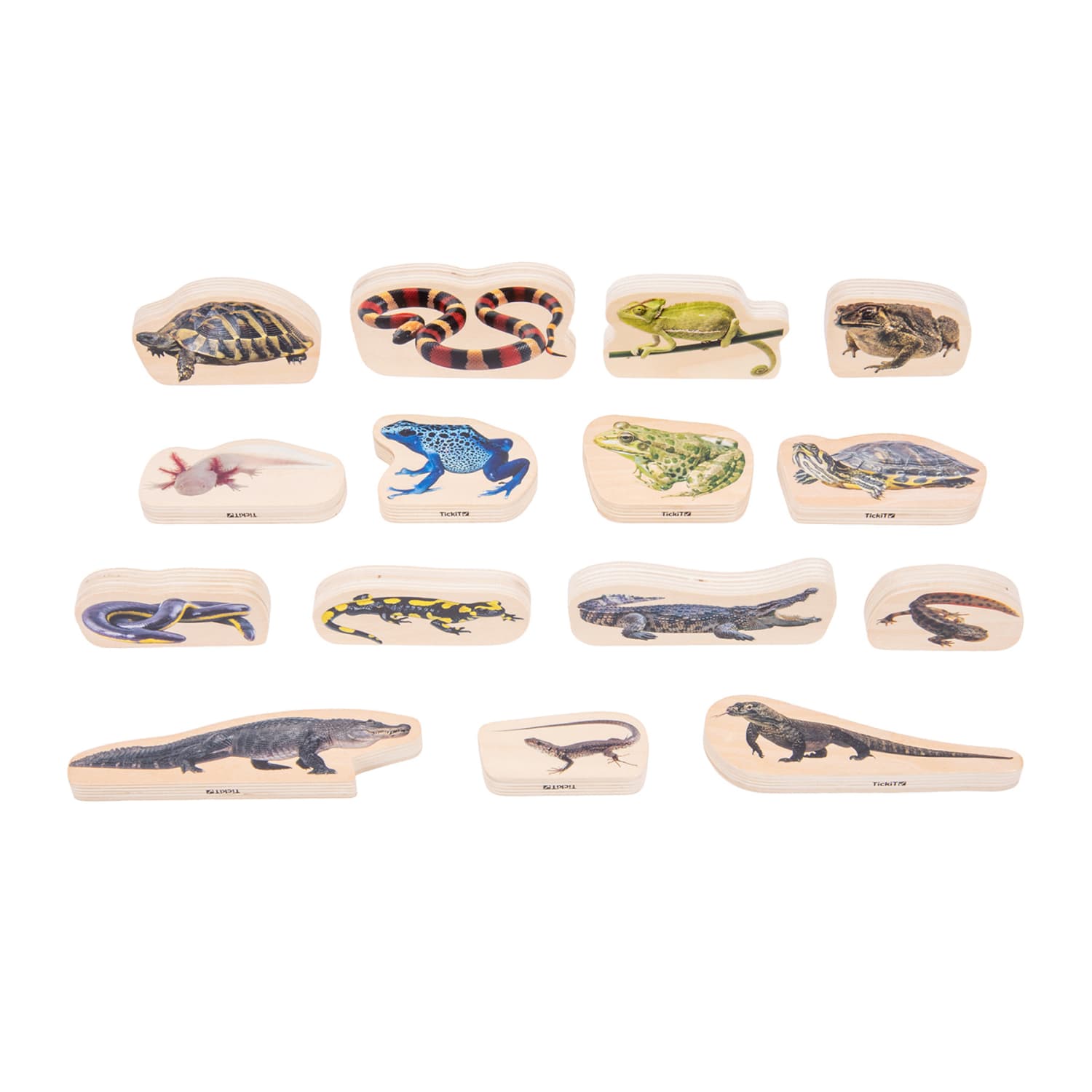 Tickit Wooden Reptile & Amphibian Blocks, Set Of 15 - Image 3