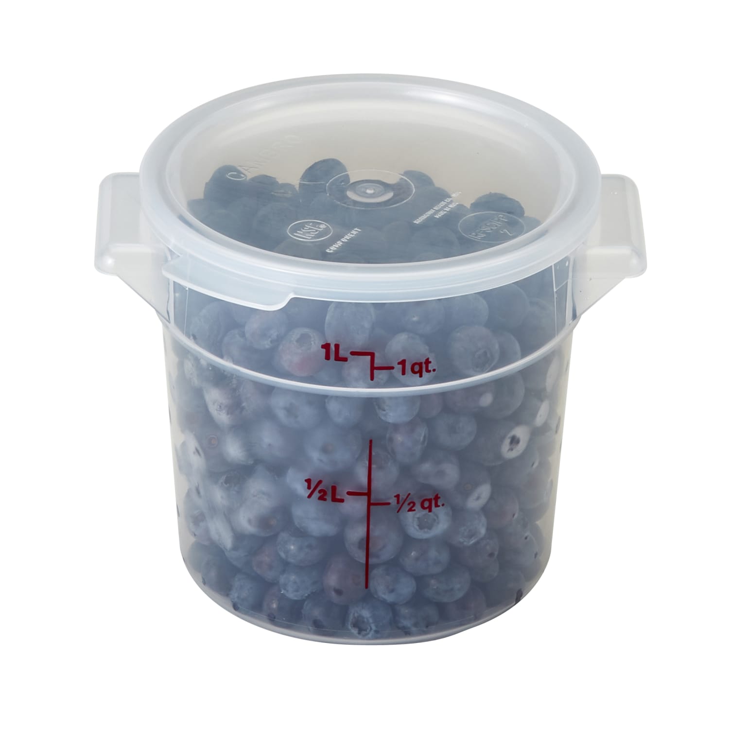 Cambro Translucent Round Lids For 1-Qt Food Containers, Pack Of 12 Lids - Image 3