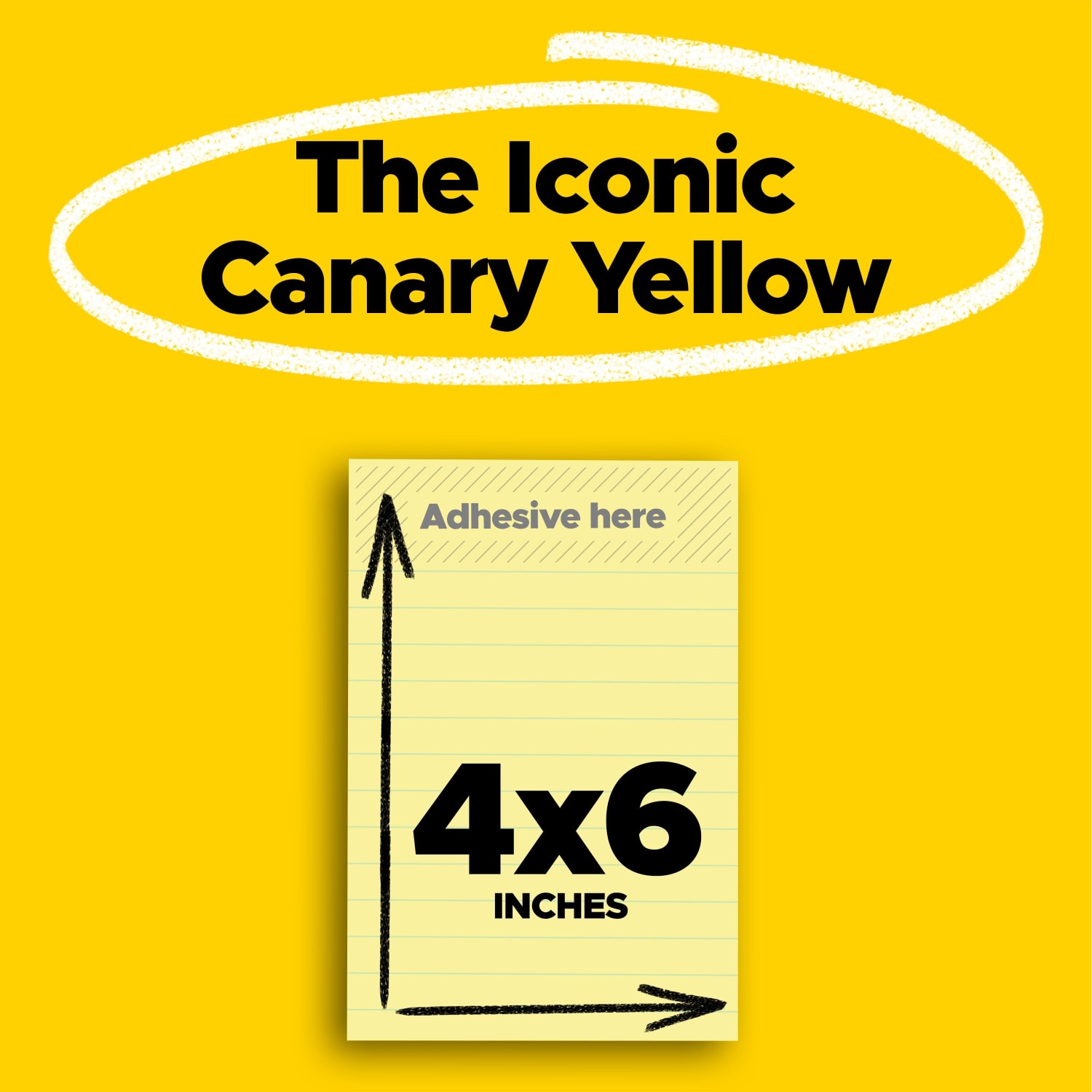 Post-it Super Sticky Notes, 4 in x 6 in, 5 Pads, 90 Sheets/Pad, Lined, 2x the Sticking Power, School and Office Supplies, Canary Yellow - Image 3