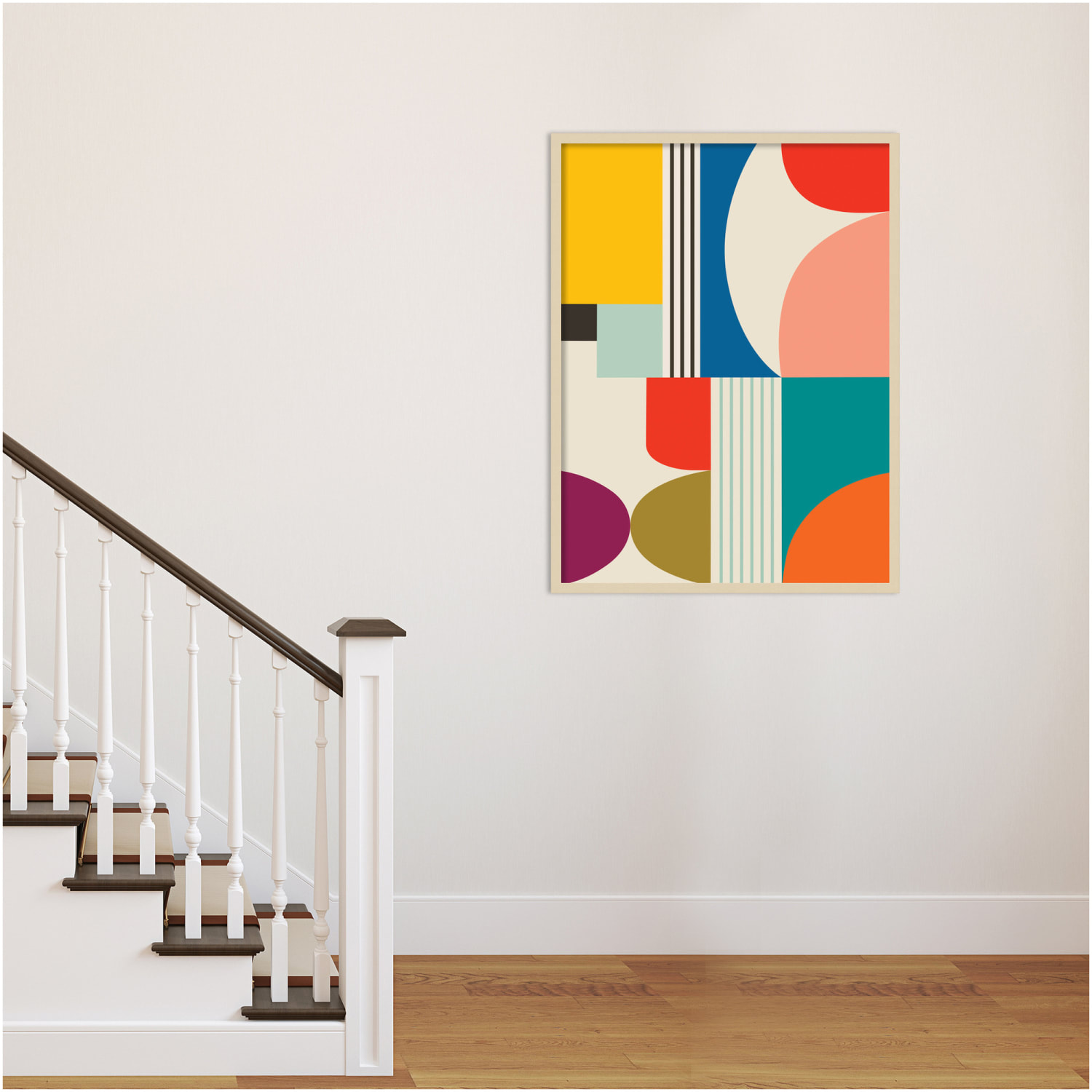 Amanti Art Mid Century Modern Pattern by Rachel Lee Wood Framed Wall Art Print, 31inW x 41inH, Natural - Image 3