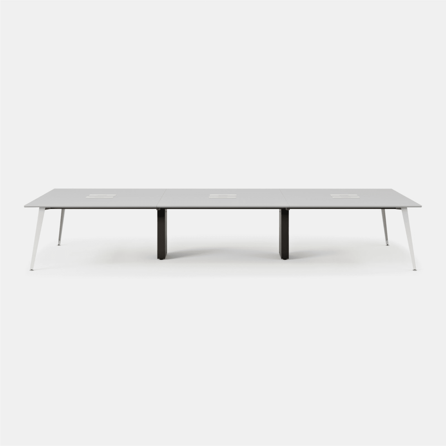 Branch Furniture 144inW 6-Person Computer Desk, Fog Top/White Leg - Image 4