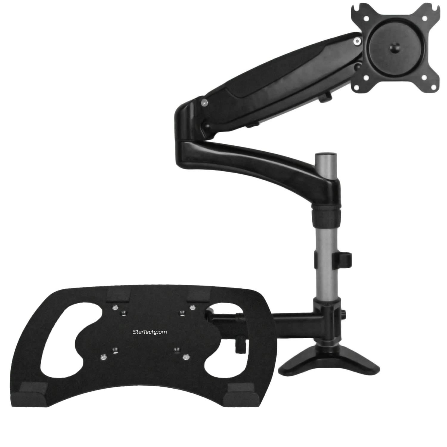 StarTech.com Laptop Monitor Stand - Computer Monitor Stand - Full Motion Articulating - VESA Mount Monitor Desk Mount - aluminum - black - screen size: 15in-27in - desk-mountable - Image 3