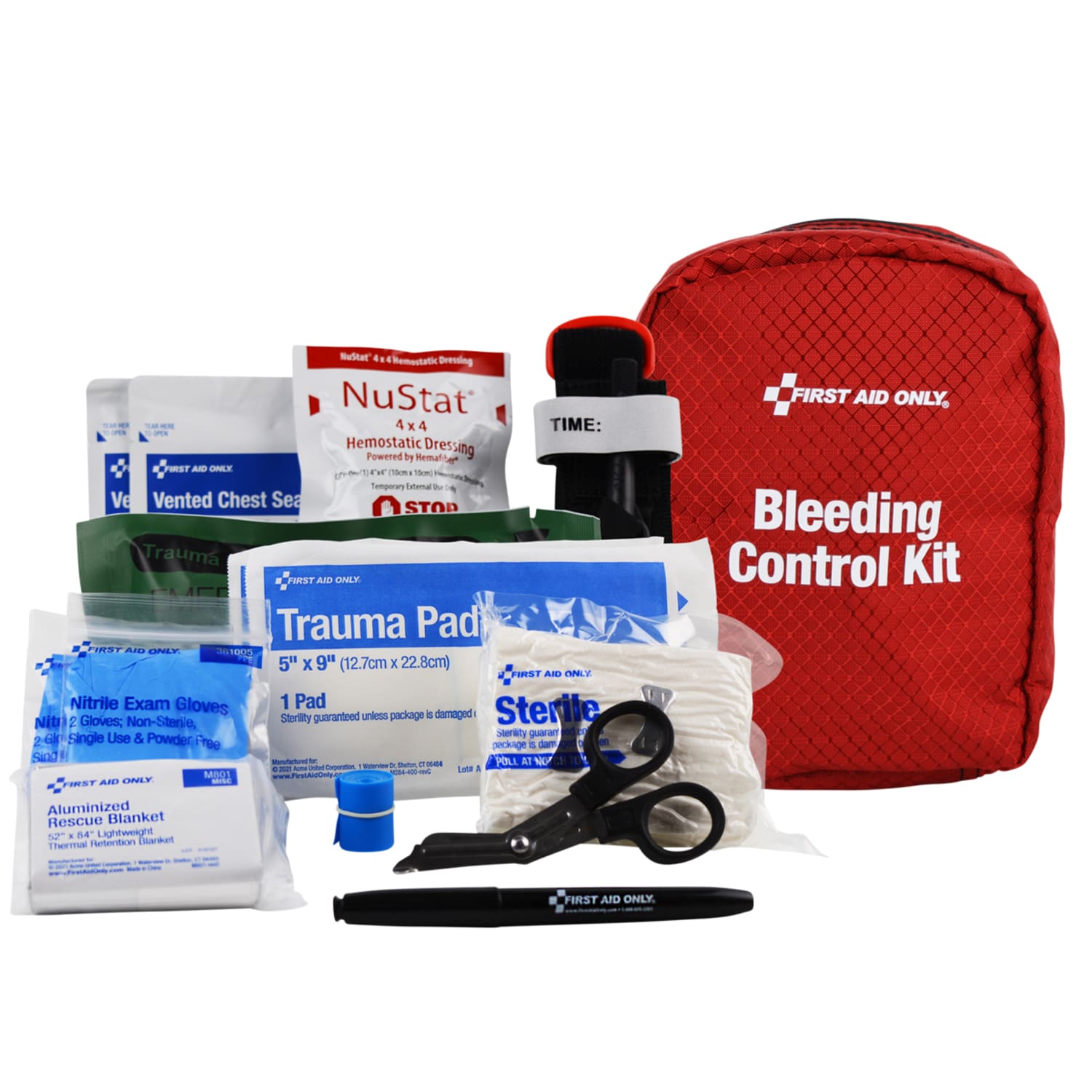 First Aid Only Deluxe Pro Bleeding Control Kit, 4inH x 7inW x 5inD, Red - Image 3
