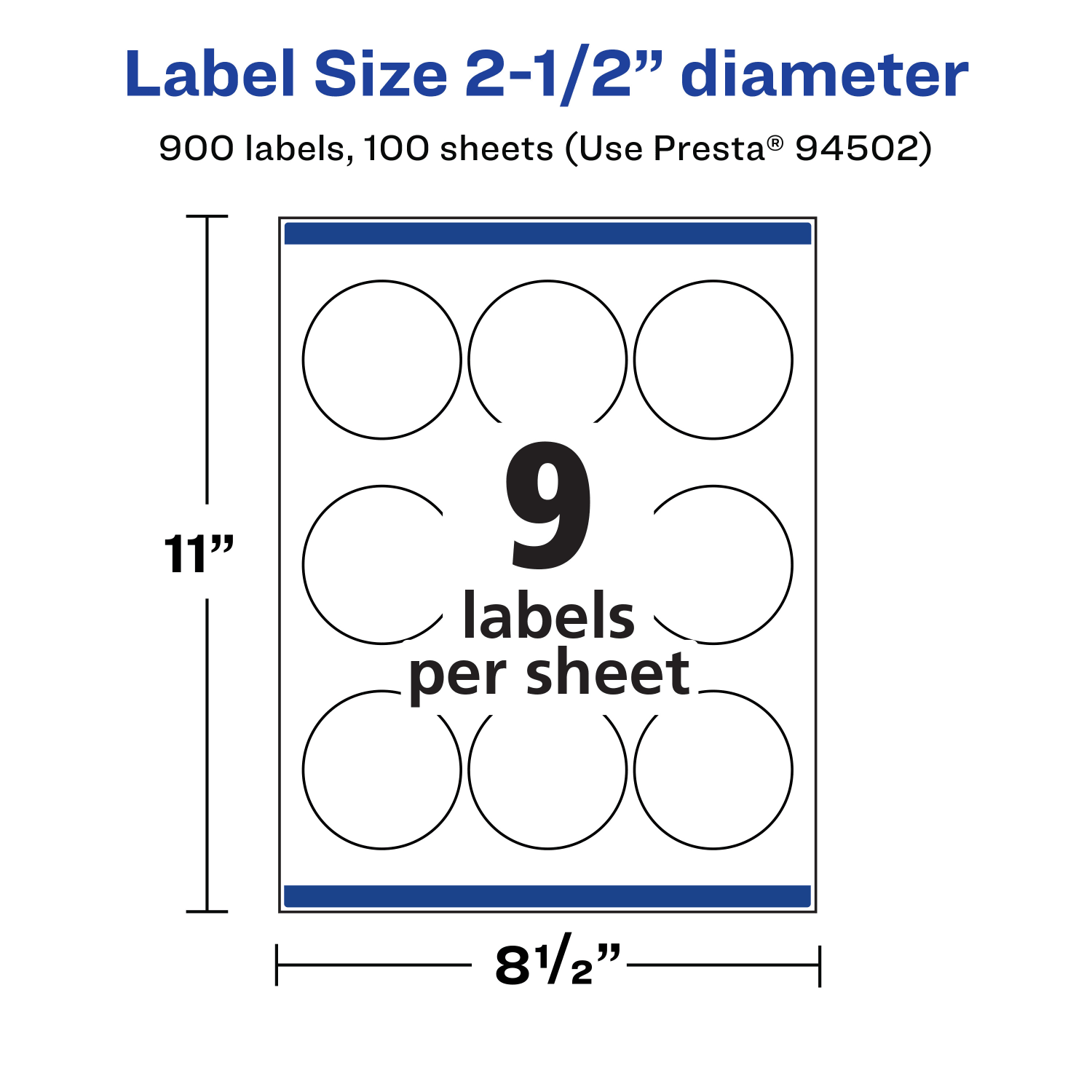 Avery Waterproof Permanent Labels With Sure Feed, 94502-WMF100, Round, 2-1/2in Diameter, White, Pack Of 900 - Image 6