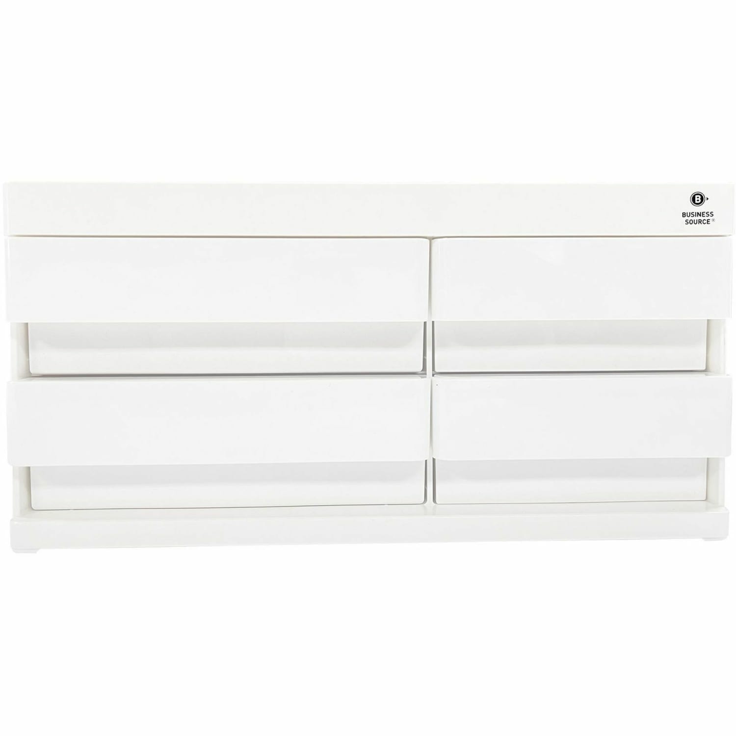 Business Source Multi-Drawer Desktop Organizer - 4 Compartment(s) - 4 Drawer(s) - 5.20inx10.40inx 7.40in Depth - 11882 - Image 3