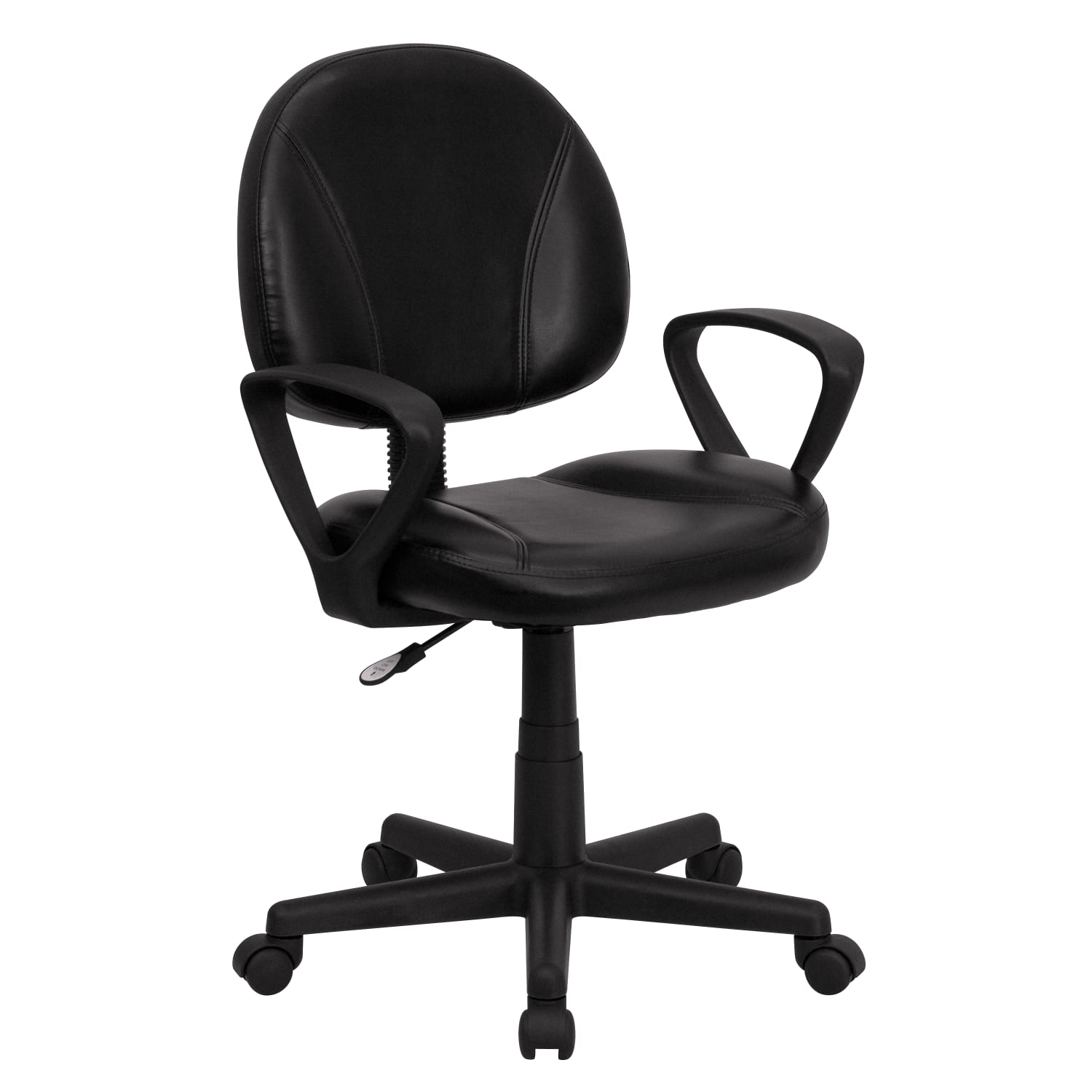 Flash Furniture Ergonomic LeatherSoft Mid-Back Swivel Task Chair, Black - Image 3