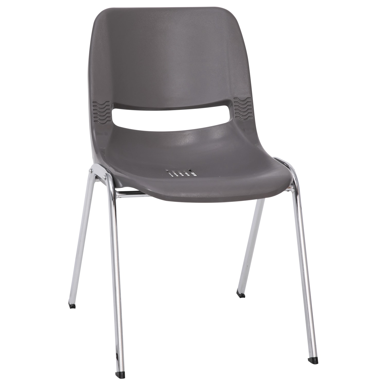 Flash Furniture HERCULES 880-lb Capacity Ergonomic Shell Stack Chair, Gray/Silver - Image 3
