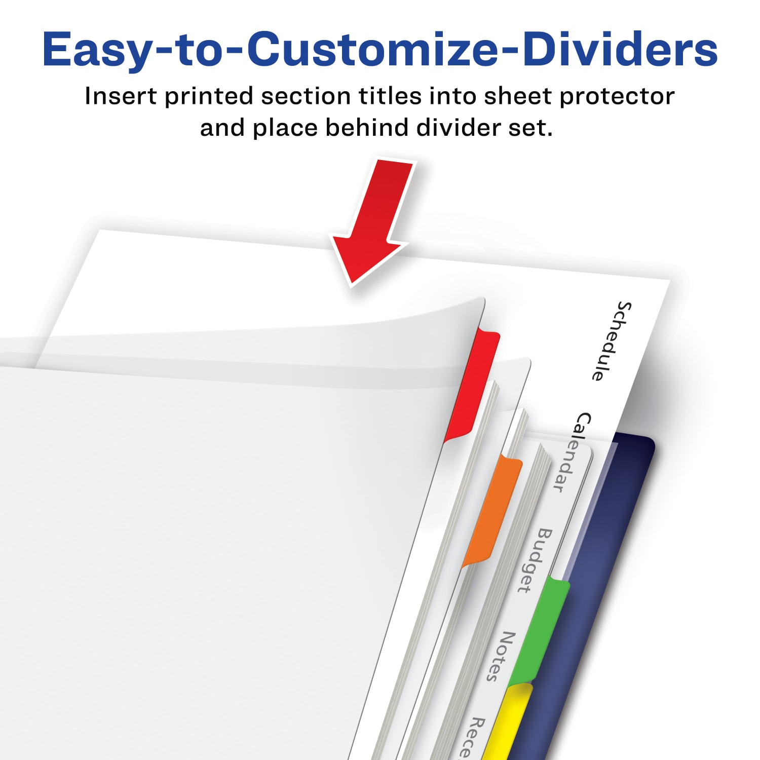 Avery Clear Easy View Durable Plastic Dividers For 3 Ring Binders, 8-1/2in x 11in, 8-Tab, Bright Multicolor, 1 Set - Image 3