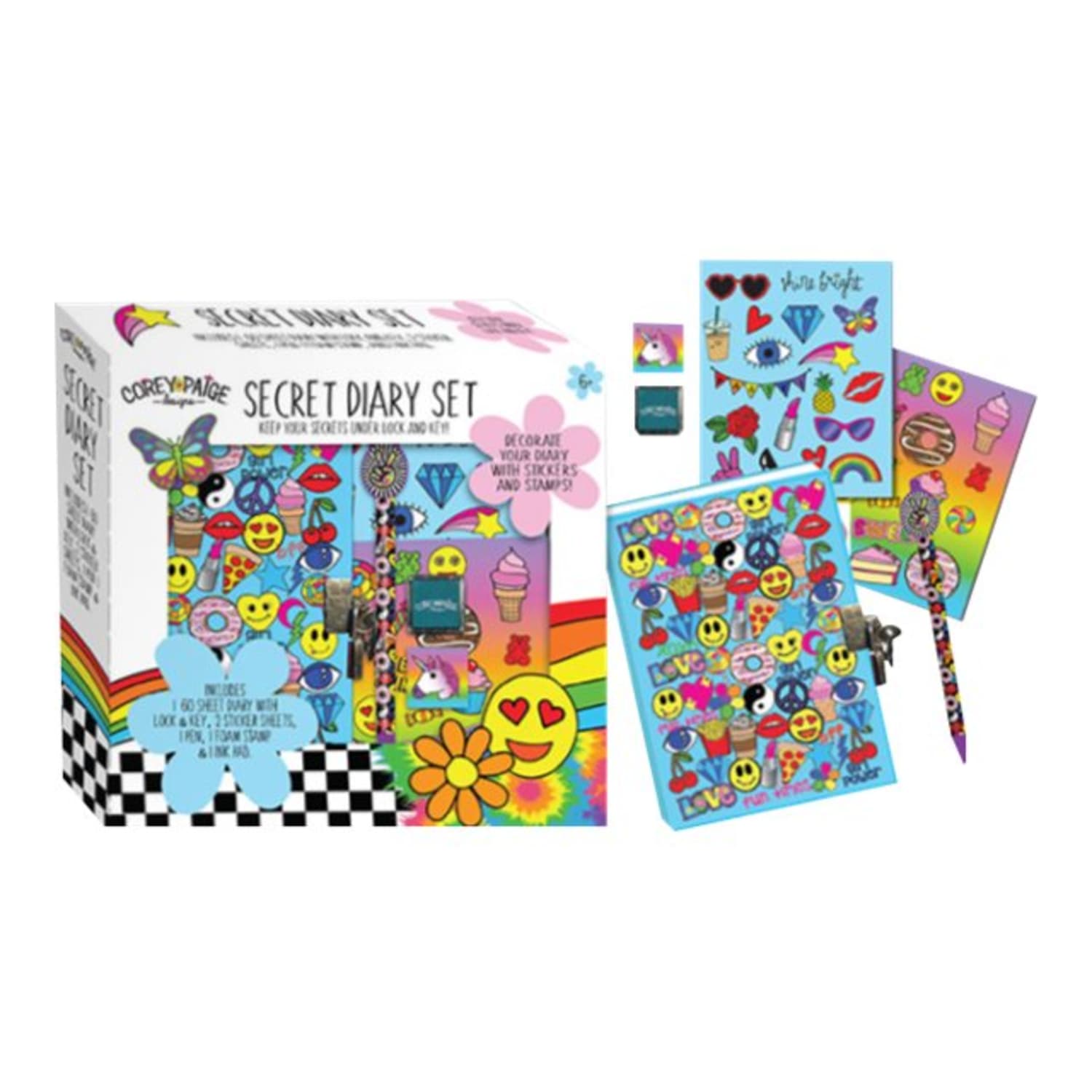 Inkology 6-Piece Diary Sets, Corey Paige, 120 Pages (60 Sheets), Pack Of 6 Sets - Image 3